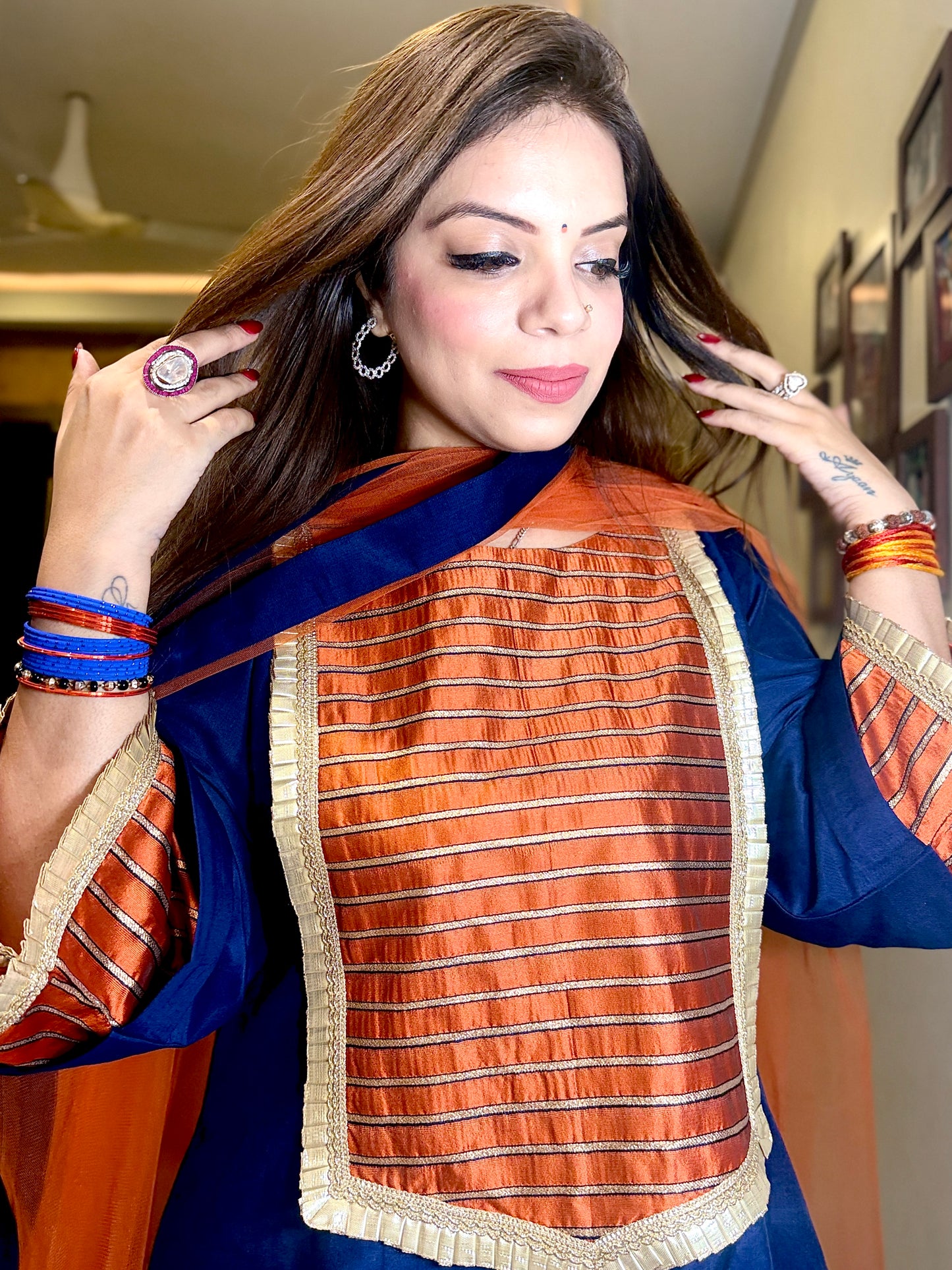 KESARIYA - Royal Blue Silk Kurta Set