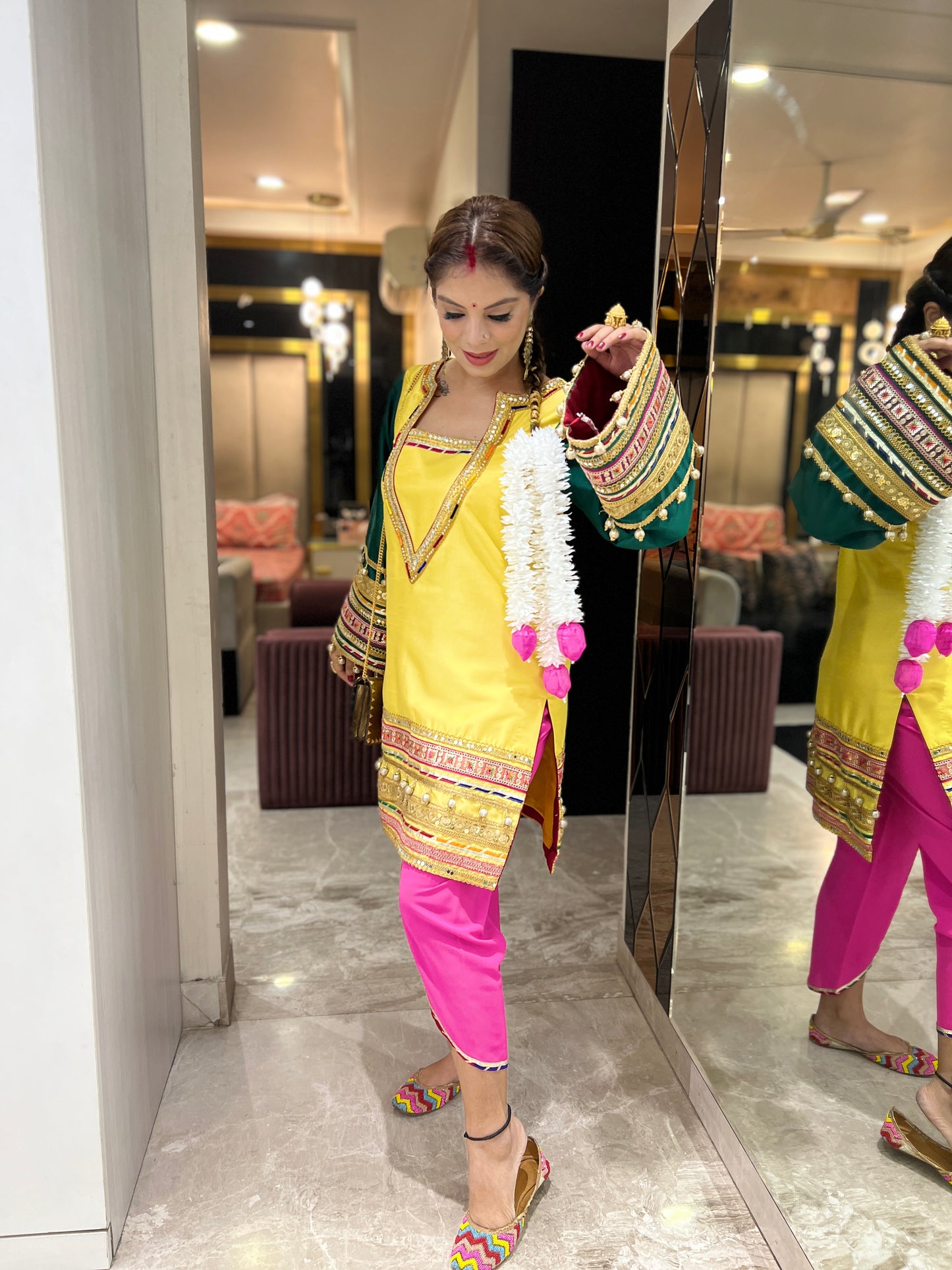 Noor-e-Punjab – Vibrant Gota Work Kurta Set for Celebrations