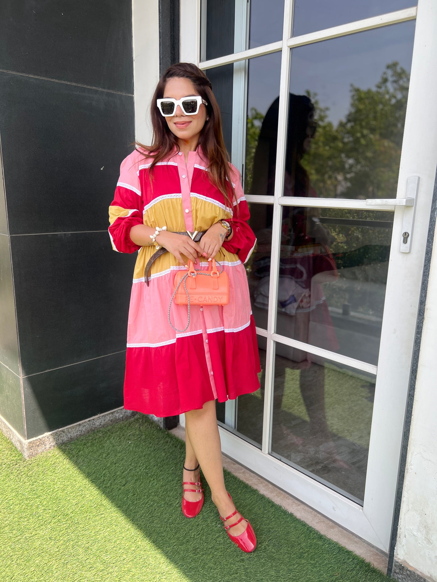 Aarohi - Multicolor Button-Up Midi Dress – Trendy Casual Chic Outfit for Women