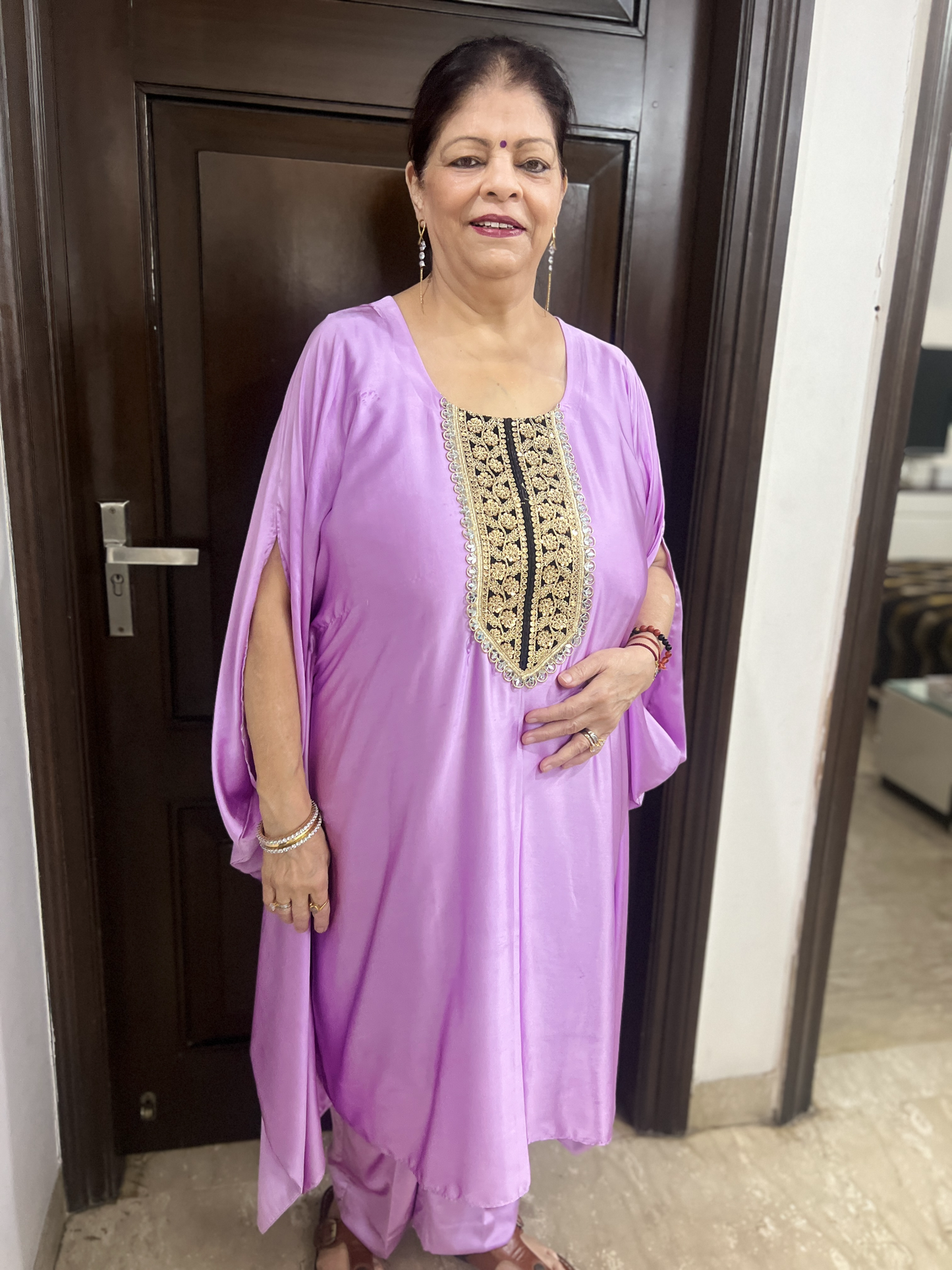 Elegant Kaftan Set with Pants – Comfortable & Stylish Ethnic Wear for Women