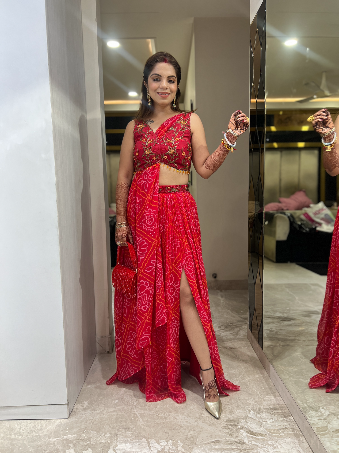 Red Traditional Dress with Intricate Embroidery – Classic Ethnic Wear for Women