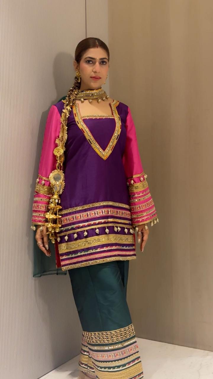 Noor-e-Punjab – Vibrant Gota Work Kurta Set for Celebrations