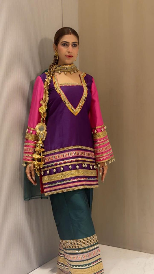 Noor-e-Punjab – Vibrant Gota Work Kurta Set for Celebrations