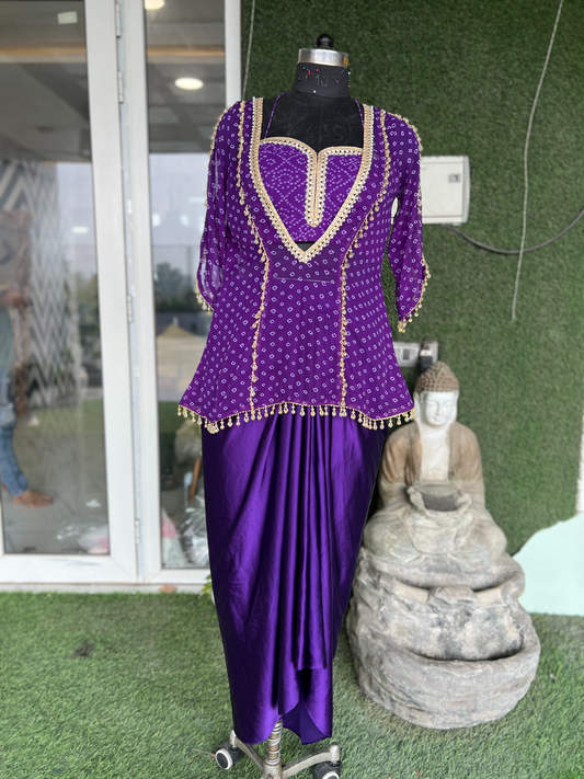 Stunning 3-piece women’s ethnic set with dhoti pants, kurta, and matching dupatta – perfect for festive occasions