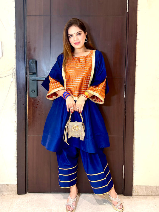 KESARIYA - Royal Blue Silk Kurta Set
