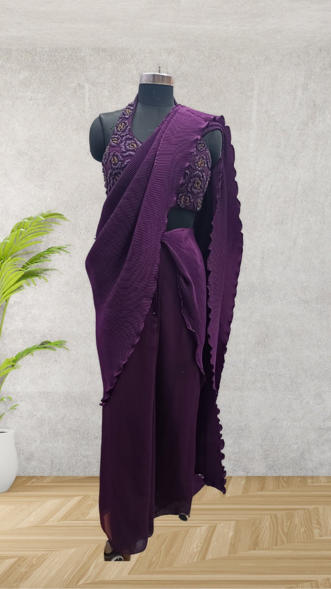 Artisan’s Touch saree with hand-embroidered blouse – luxury Indian wear for weddings and formal events