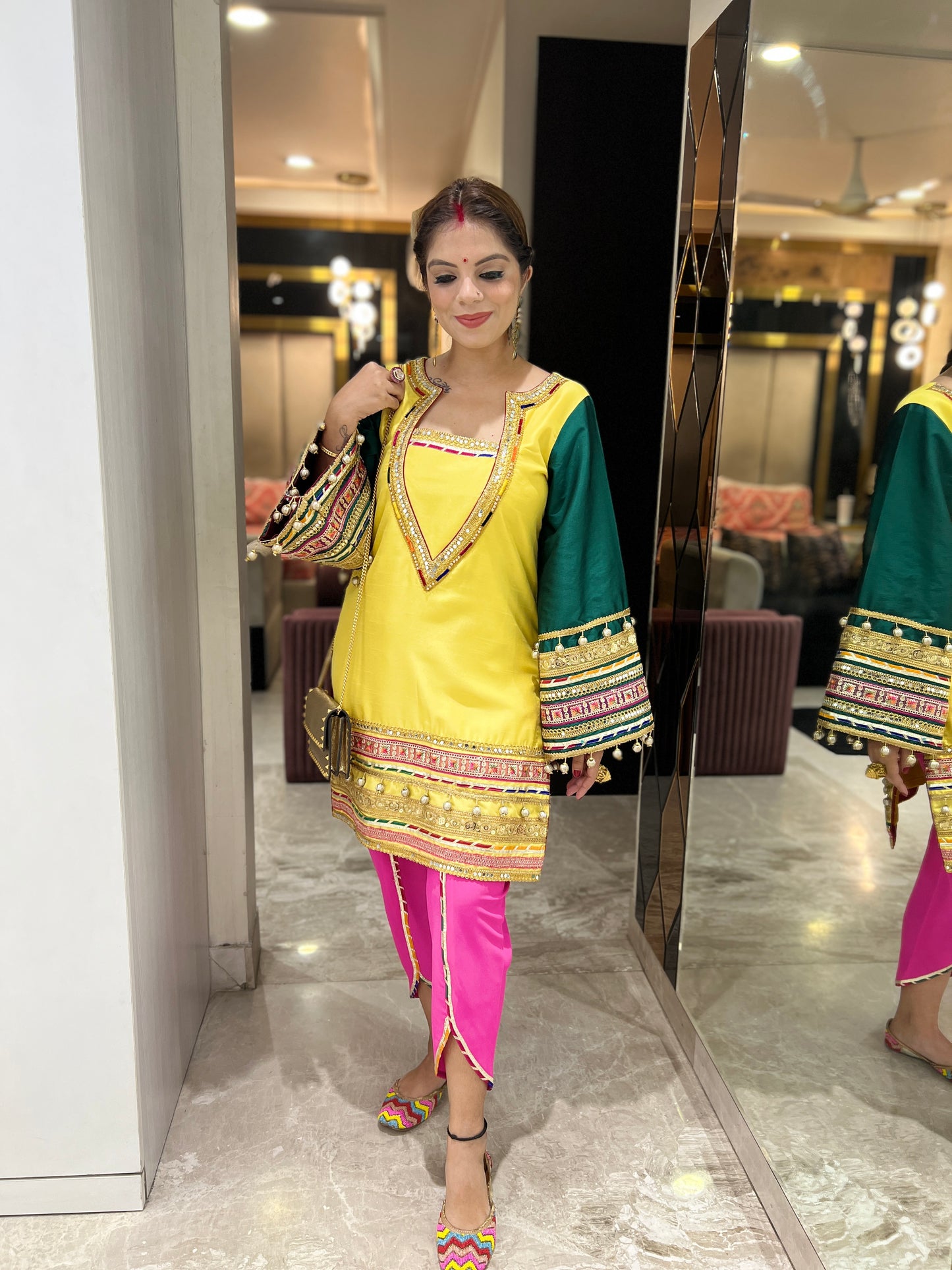 Noor-e-Punjab – Vibrant Gota Work Kurta Set for Celebrations