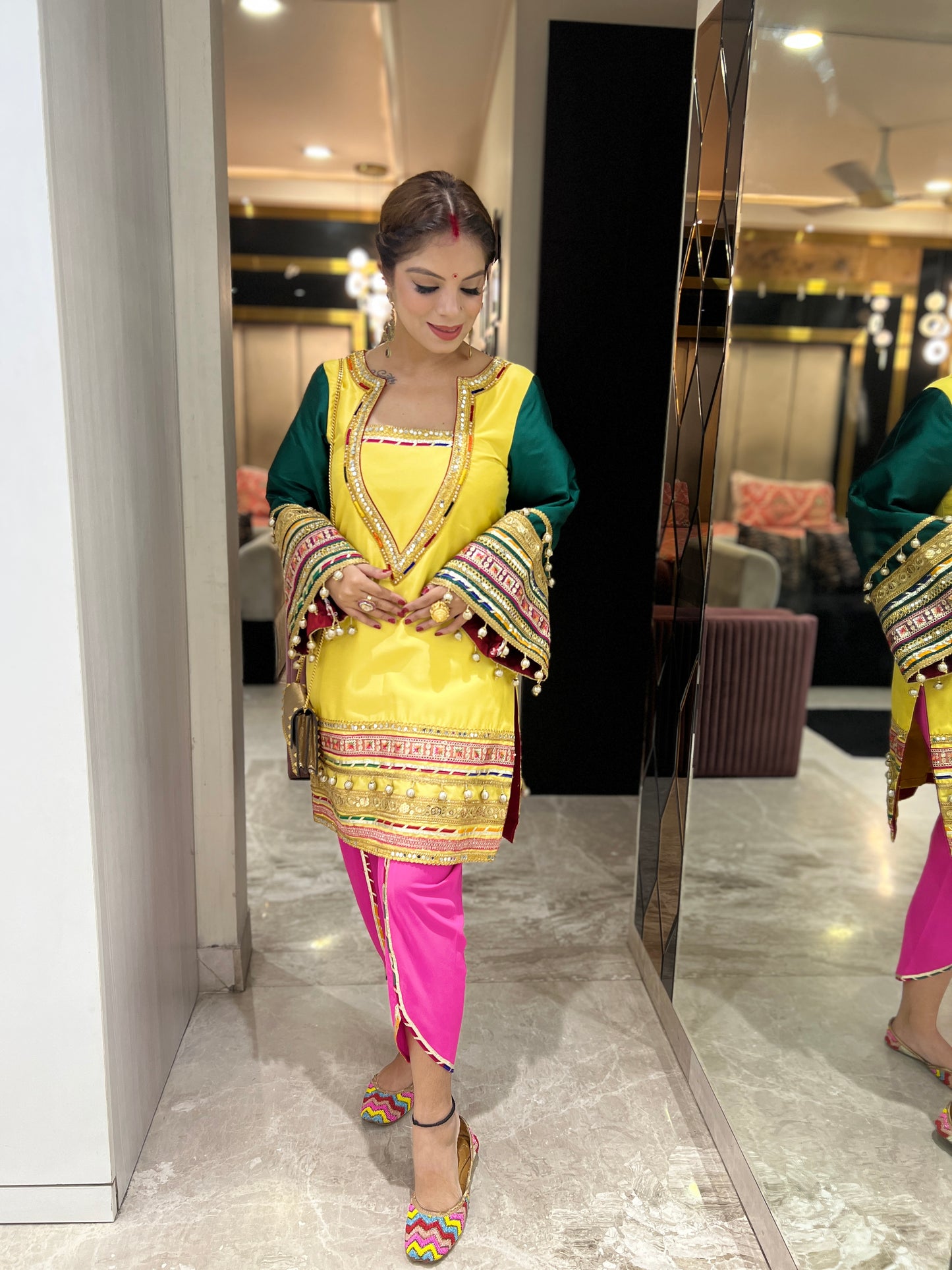 Noor-e-Punjab – Vibrant Gota Work Kurta Set for Celebrations