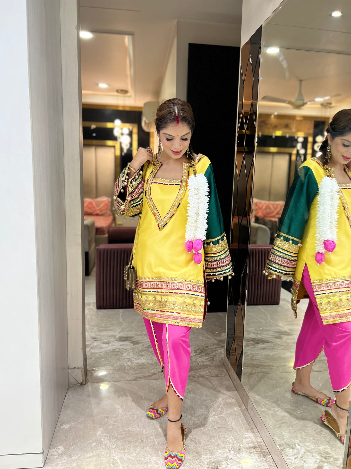 Noor-e-Punjab – Vibrant Gota Work Kurta Set for Celebrations