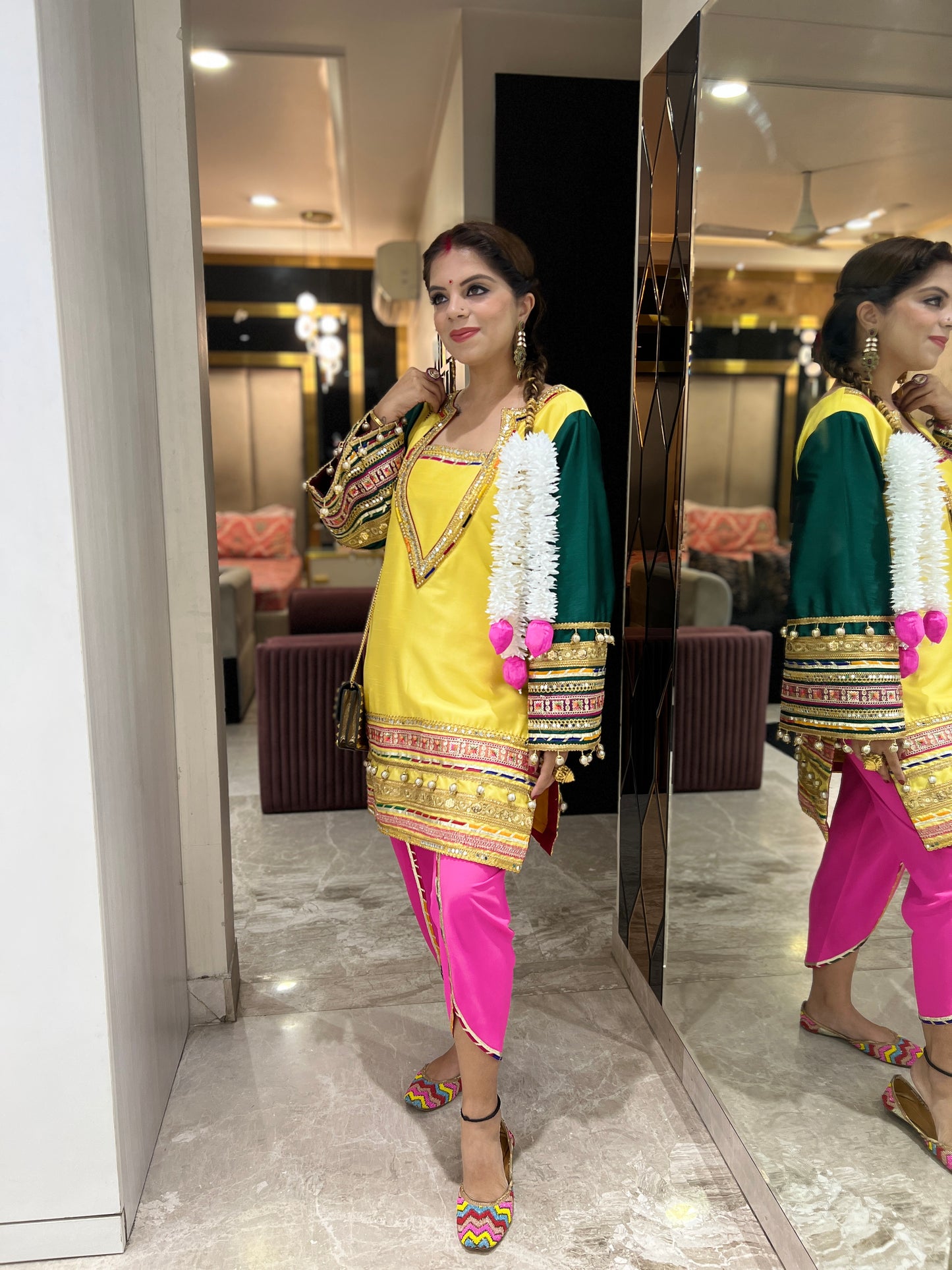 Noor-e-Punjab – Vibrant Gota Work Kurta Set for Celebrations