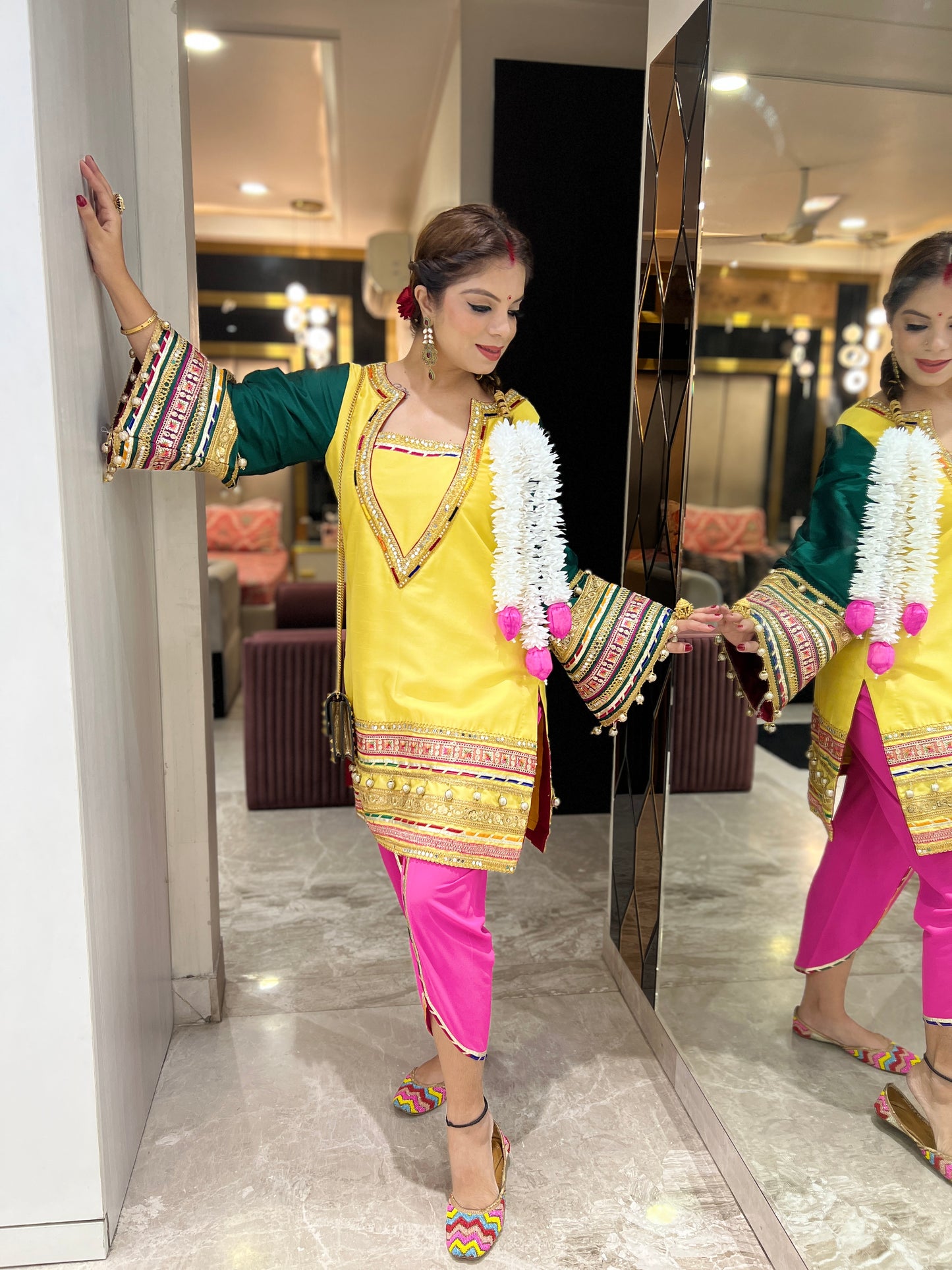 Noor-e-Punjab – Vibrant Gota Work Kurta Set for Celebrations