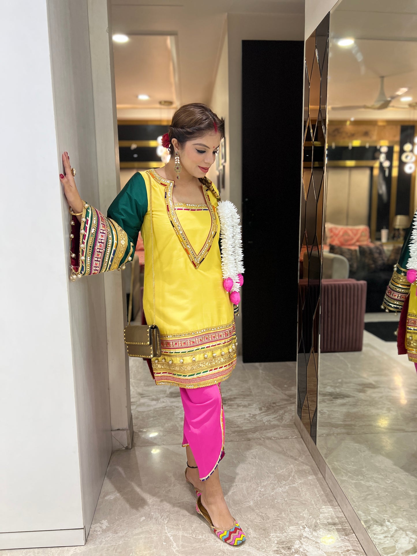 Noor-e-Punjab – Vibrant Gota Work Kurta Set for Celebrations