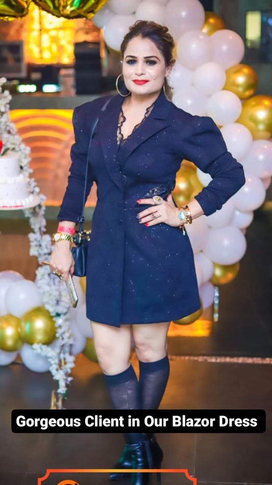 Husn-e-Noor Dress Elegant Structured Mini Dress for Parties & Evenings.