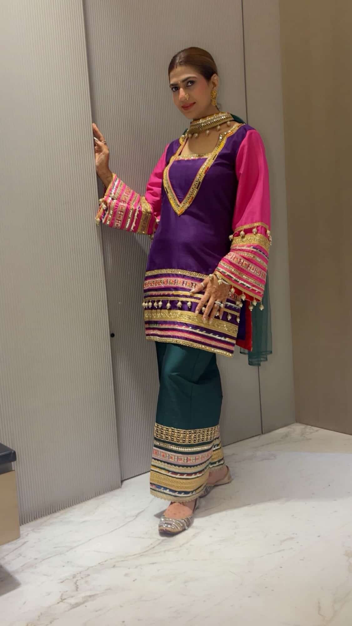 Noor-e-Punjab – Vibrant Gota Work Kurta Set for Celebrations