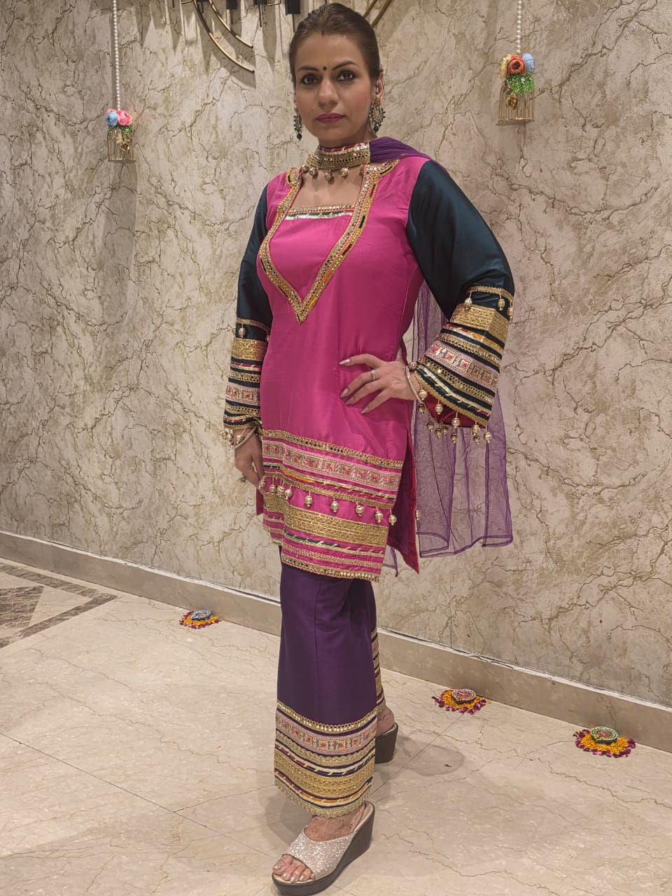 Noor-e-Punjab – Vibrant Gota Work Kurta Set for Celebrations