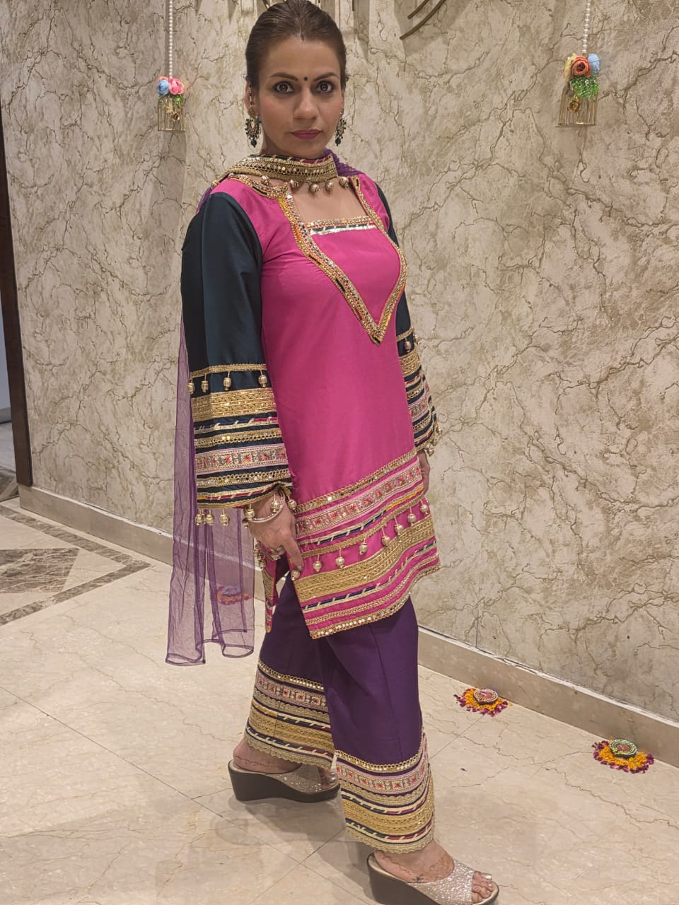 Noor-e-Punjab – Vibrant Gota Work Kurta Set for Celebrations