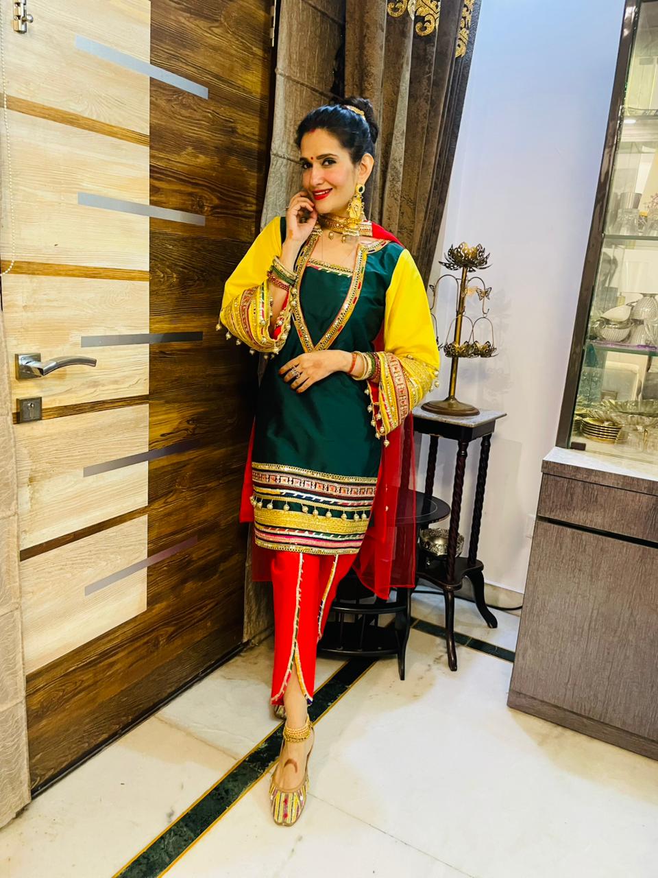 Noor-e-Punjab – Vibrant Gota Work Kurta Set for Celebrations