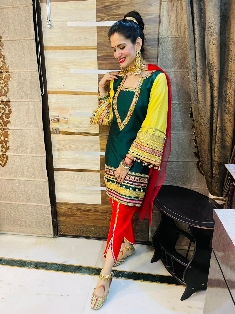 Noor-e-Punjab – Vibrant Gota Work Kurta Set for Celebrations