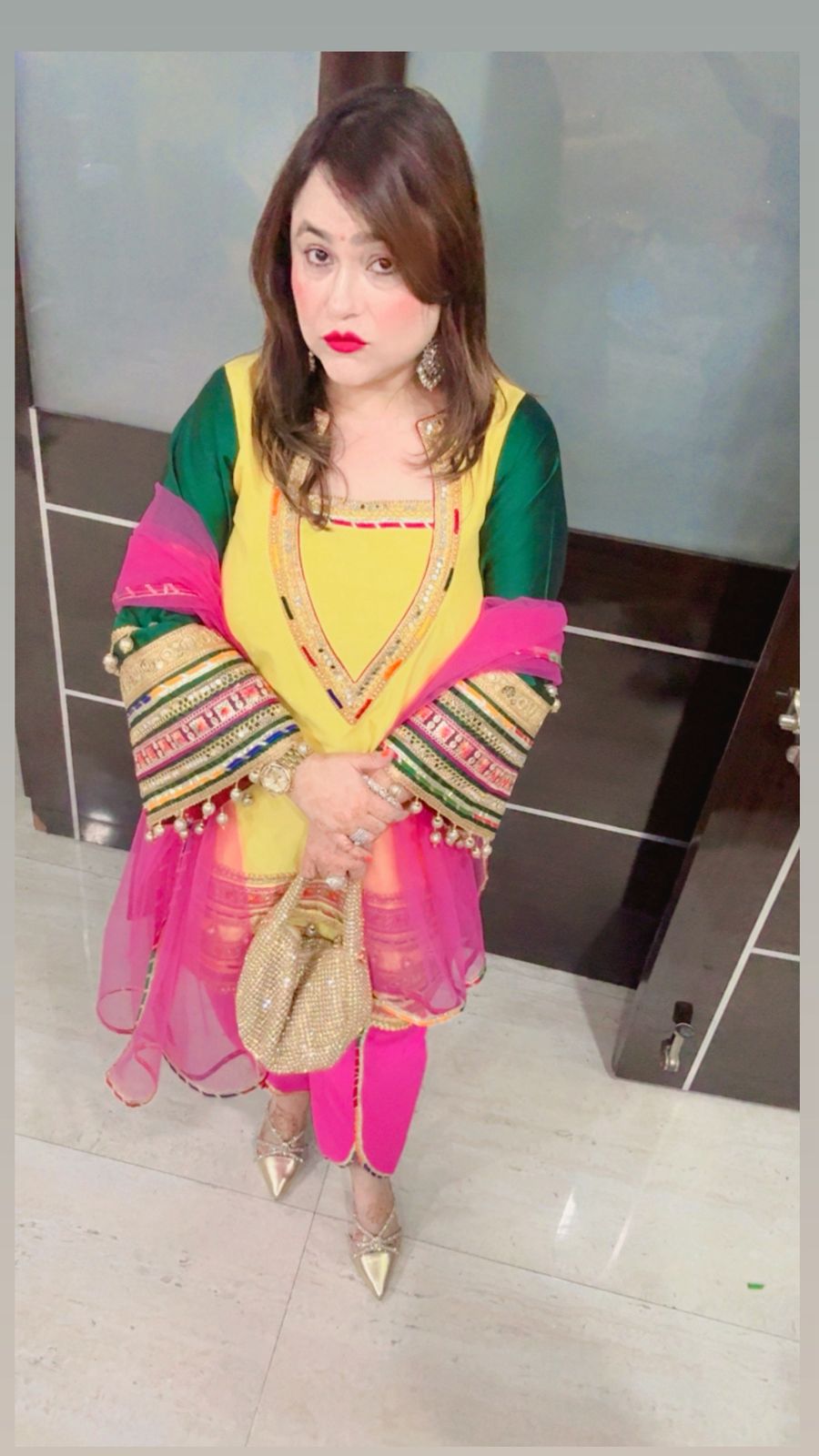 Noor-e-Punjab – Vibrant Gota Work Kurta Set for Celebrations