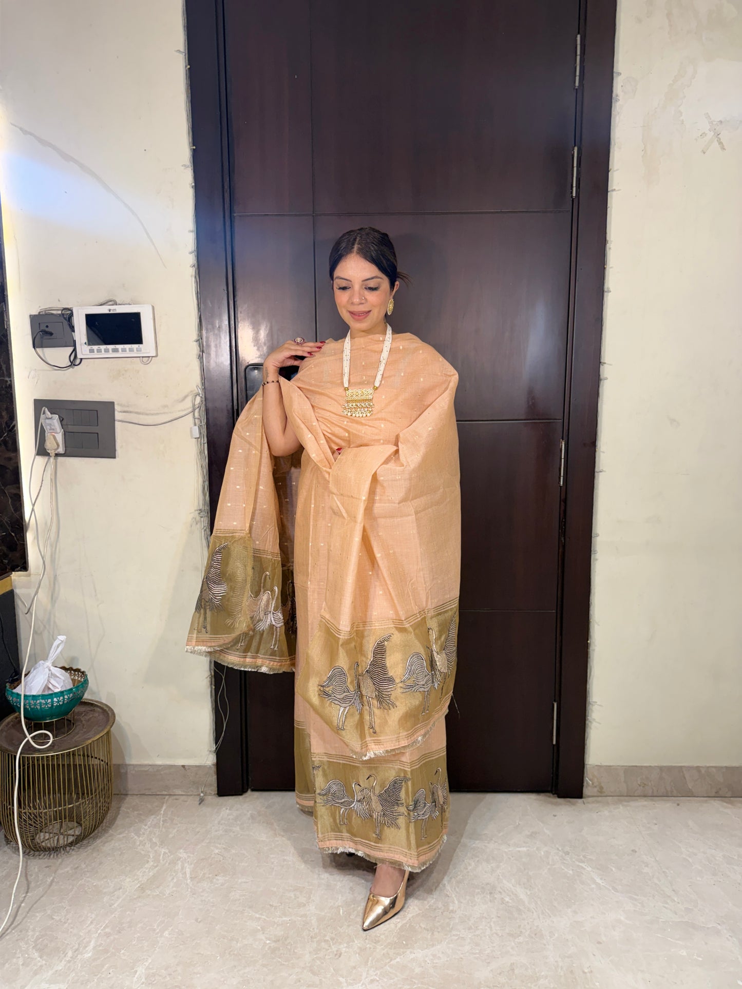 DEW & ZARI -Thread Work & Zari Border Unstitched Suit Set
