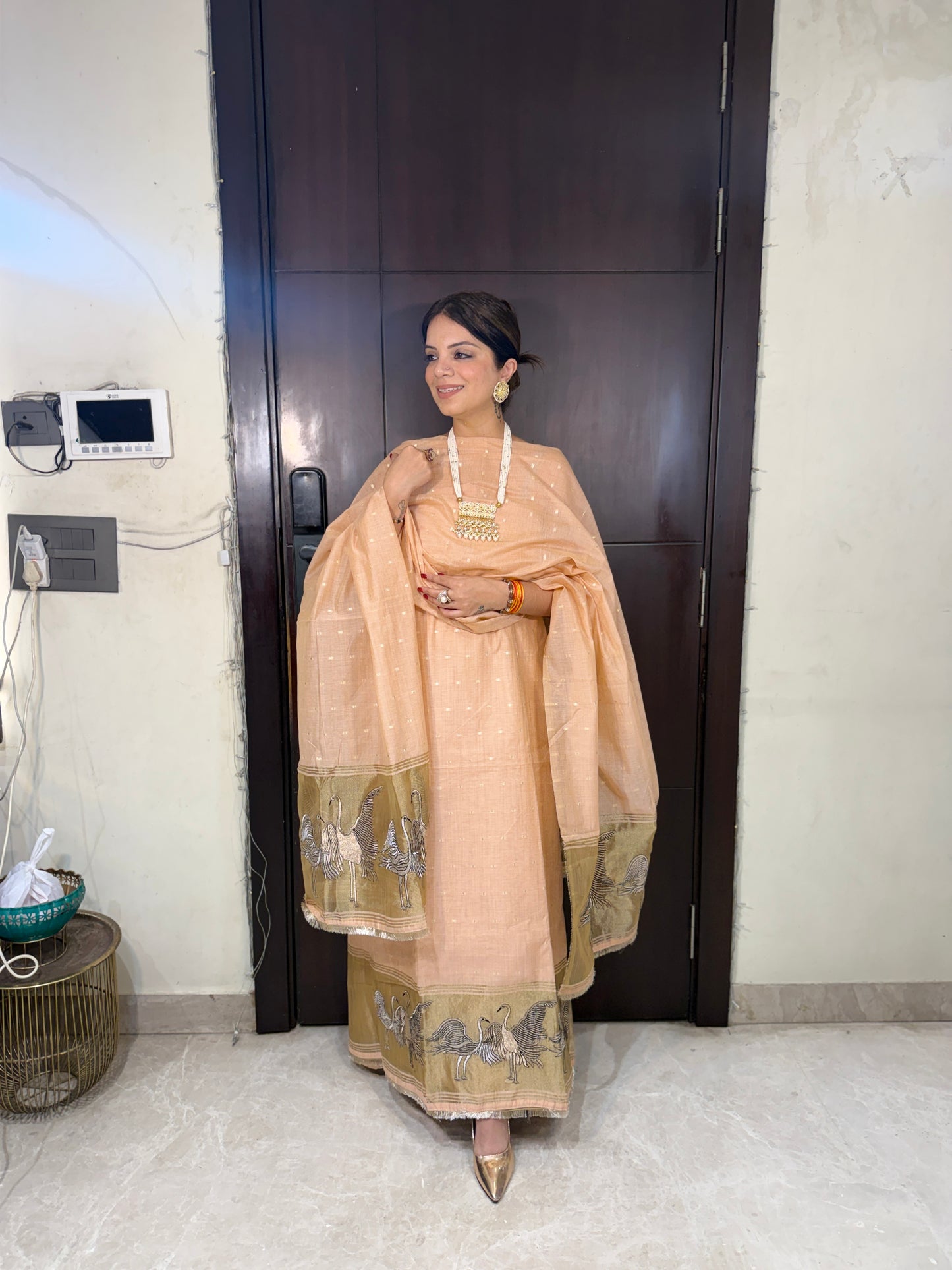 DEW & ZARI -Thread Work & Zari Border Unstitched Suit Set