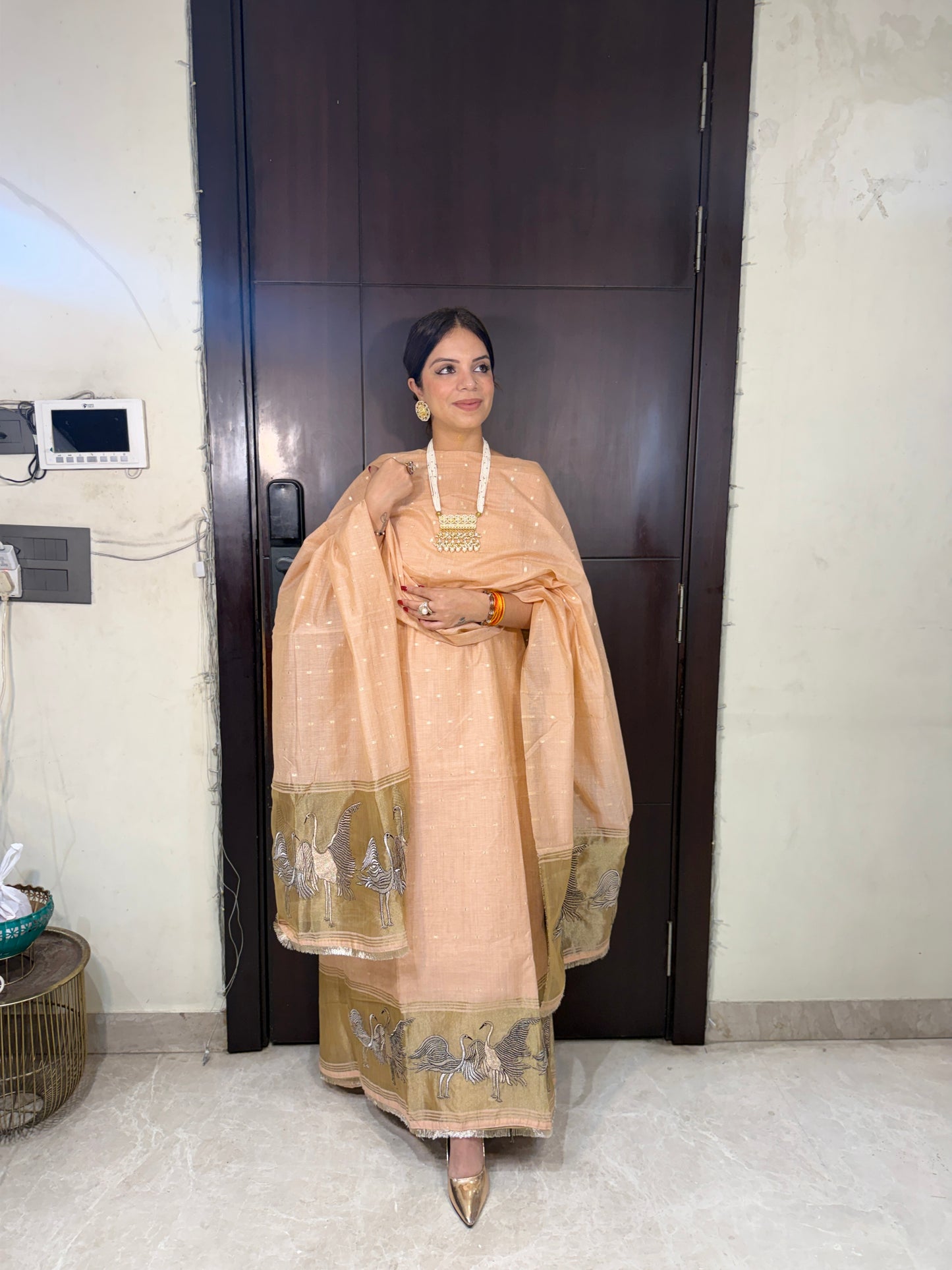 DEW & ZARI -Thread Work & Zari Border Unstitched Suit Set