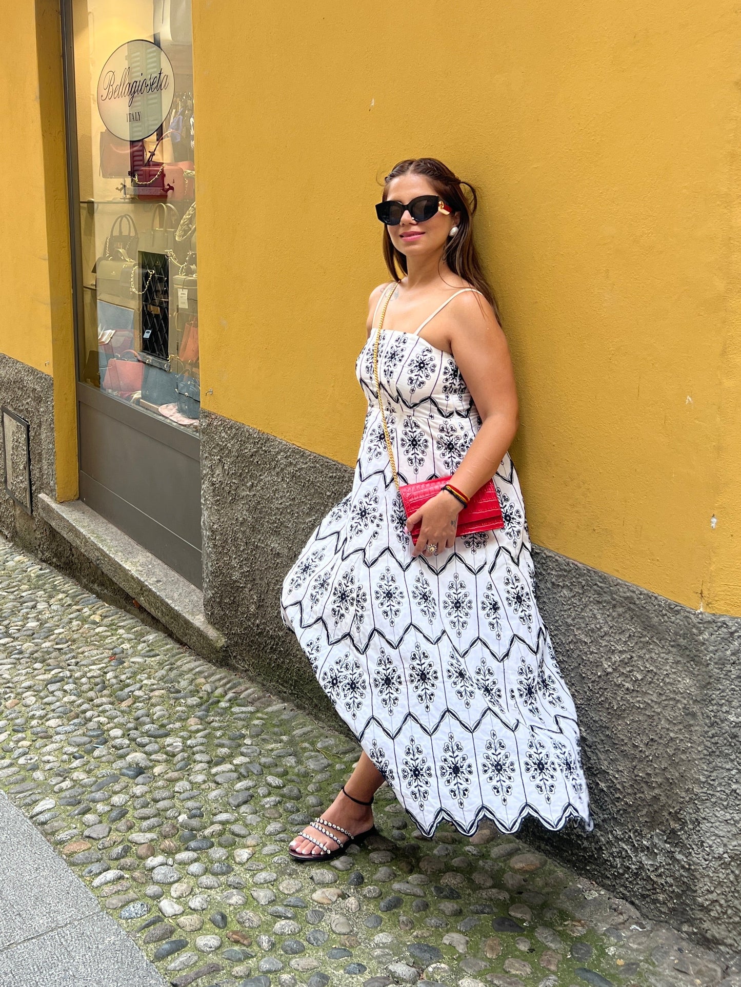 Aanya - White Boho Tile Print Maxi Dress – Lightweight Summer Dress for Women