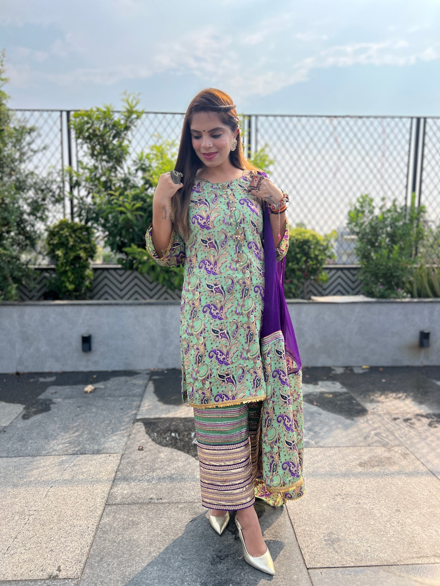 Lavanya – Mint Green Paisley Printed Cotton Suit Set