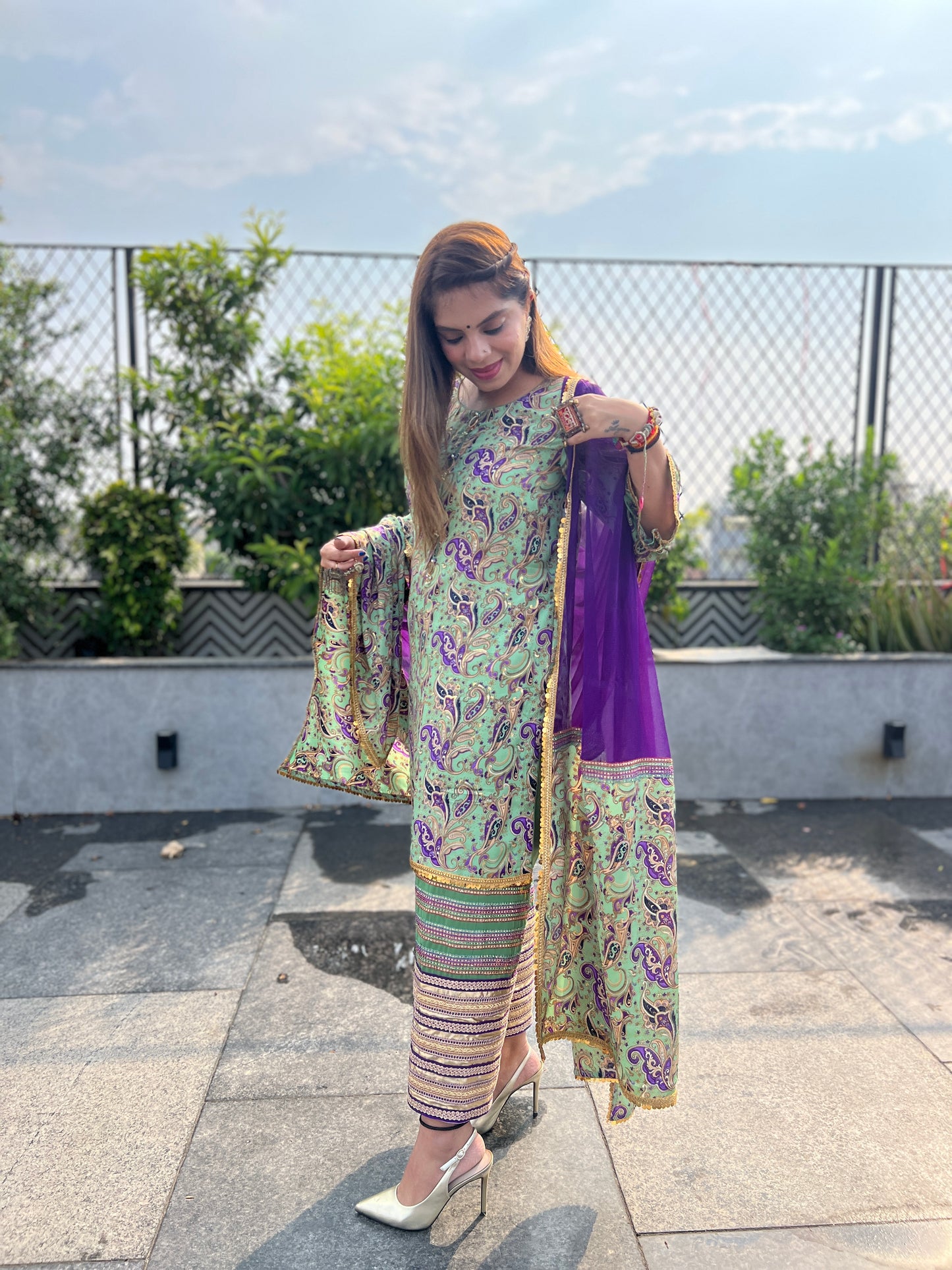 Lavanya – Mint Green Paisley Printed Cotton Suit Set