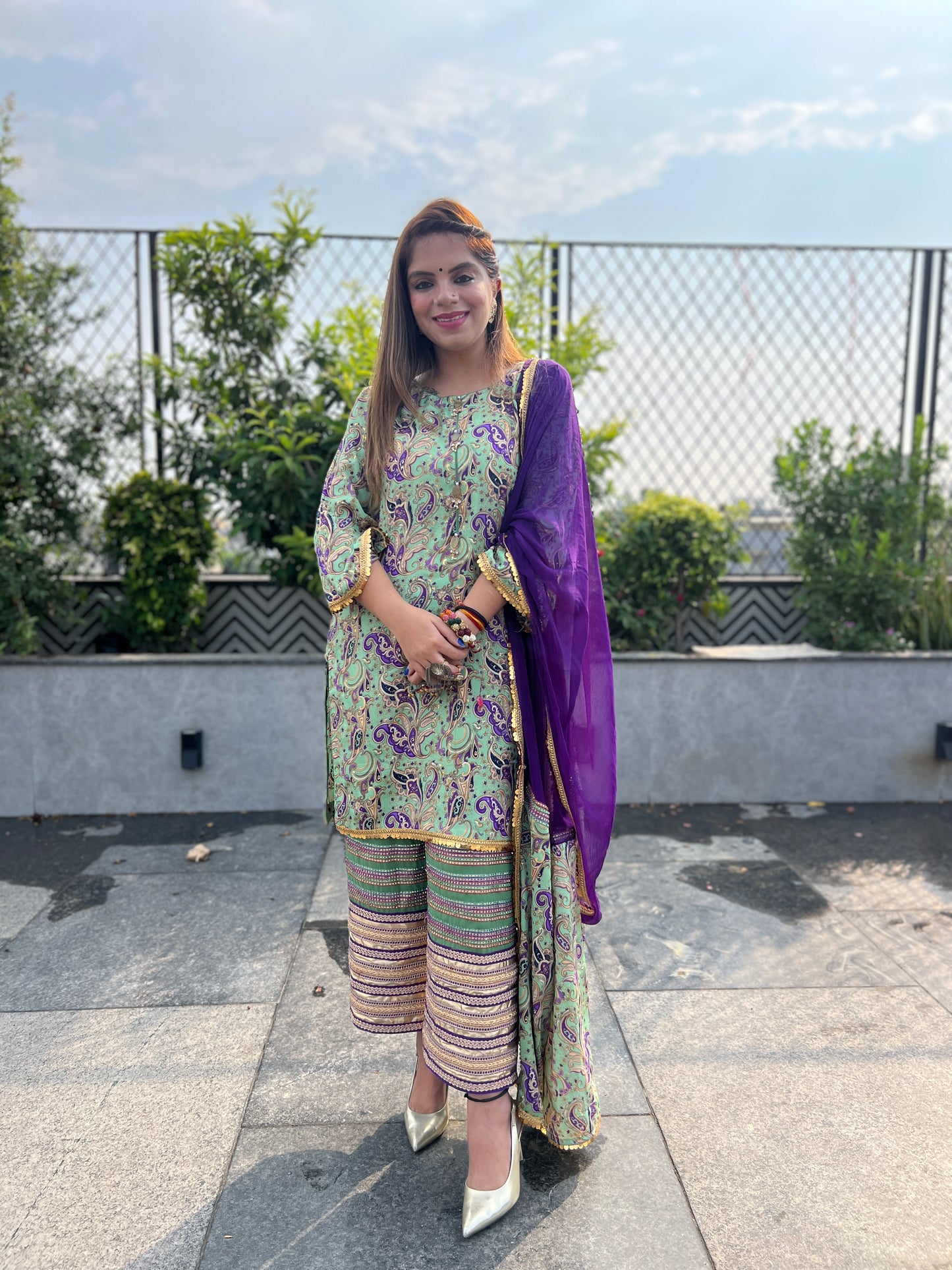 Lavanya – Mint Green Paisley Printed Cotton Suit Set