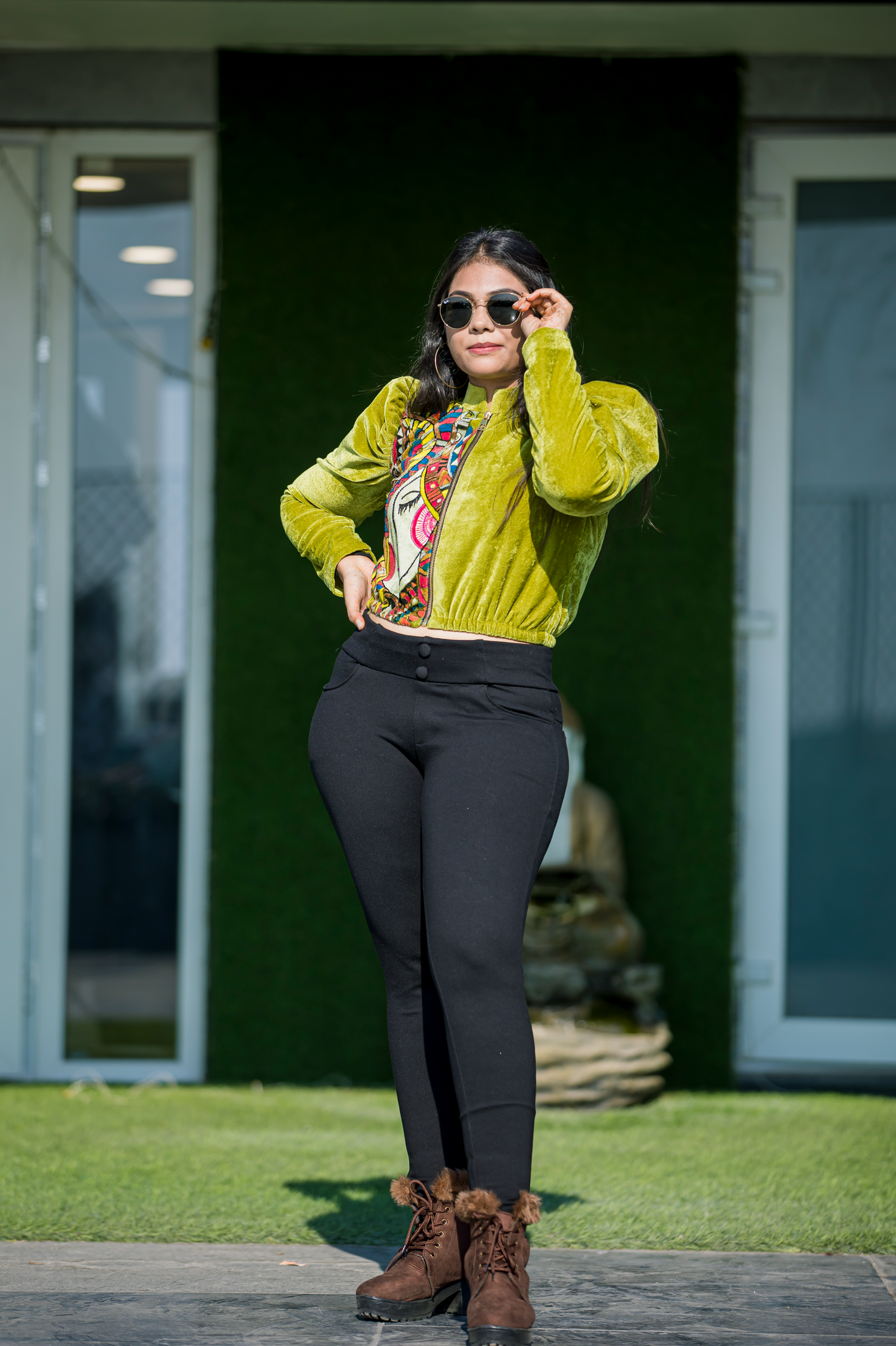 Boho hand-painted zip jacket with vibrant artistic designs – perfect for adding a unique touch to any outfit