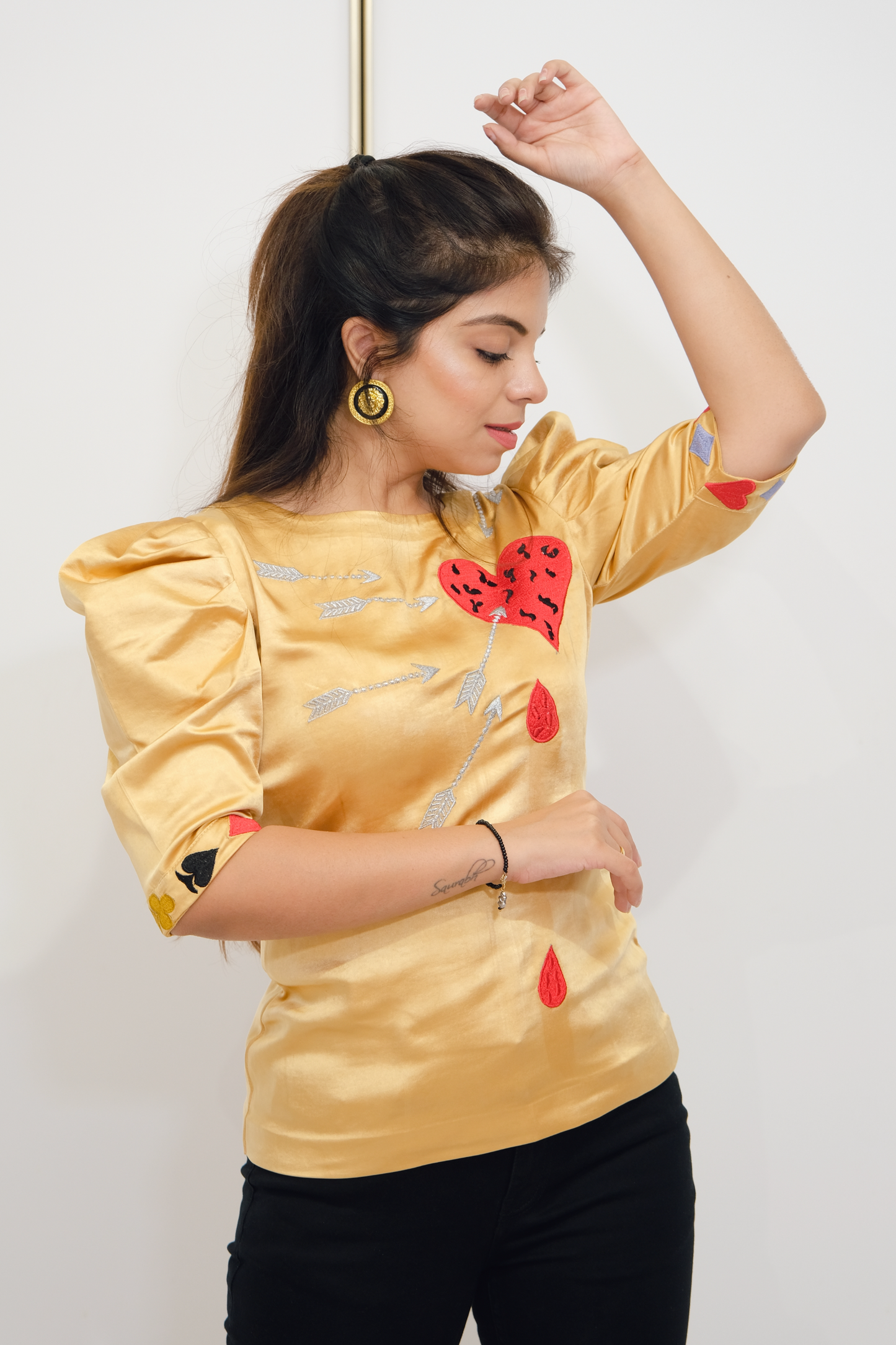 Mishti - Ace of Style – Embroidered Card Motif Top | Playful Fashion Statement| MYSTIQUE CLOSET