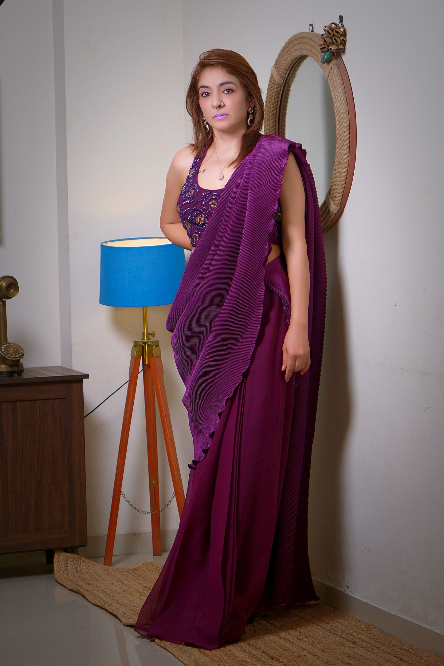 Artisan’s Touch saree with hand-embroidered blouse – luxury Indian wear for weddings and formal events