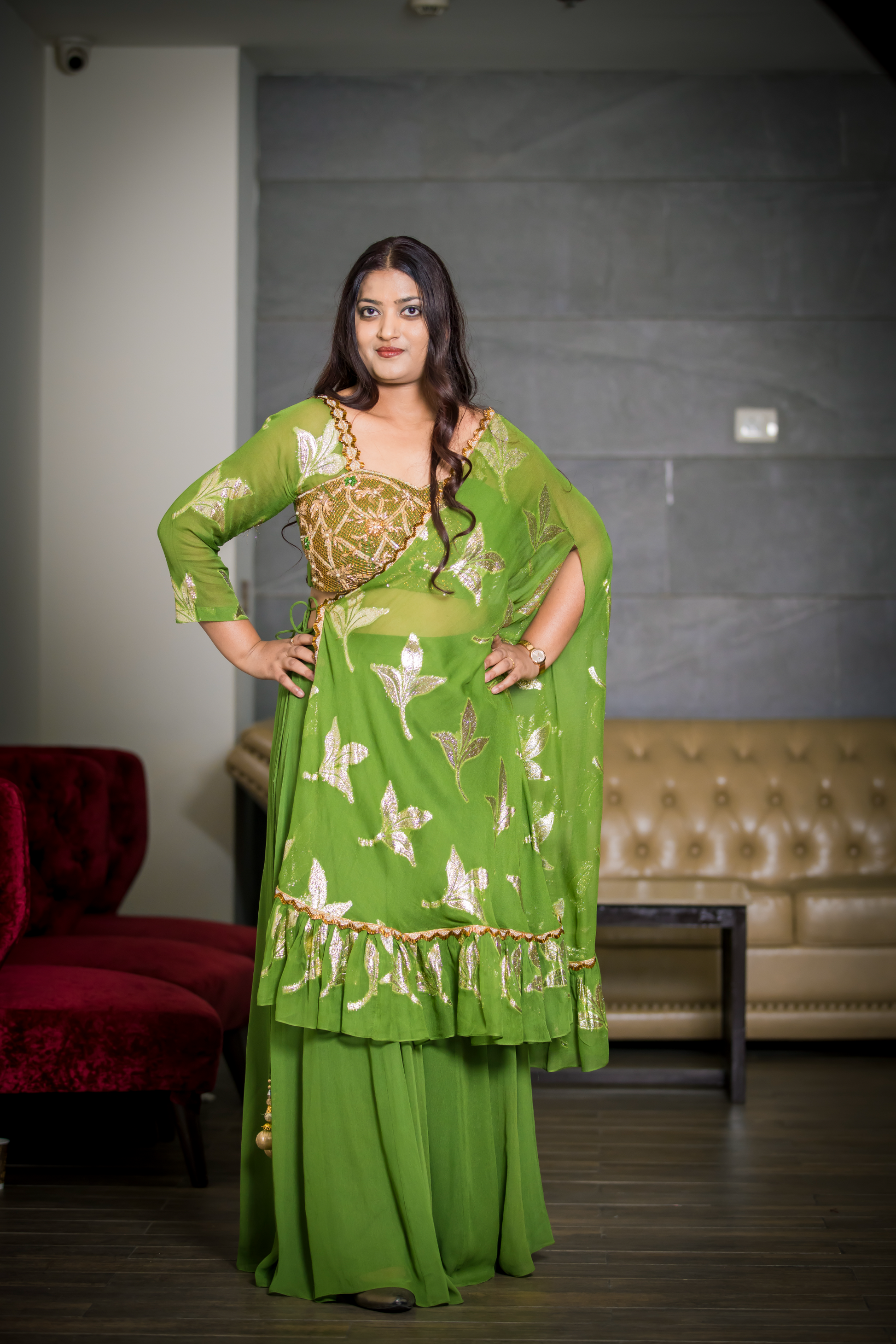 Noor-e-Nazakat 3-piece sharara set with foil print and embroidery – elegant festive ethnic wear