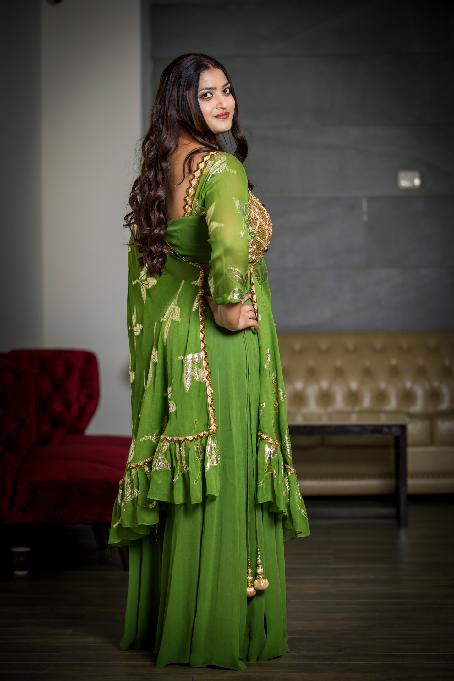 Noor-e-Nazakat 3-piece sharara set with foil print and embroidery – elegant festive ethnic wear