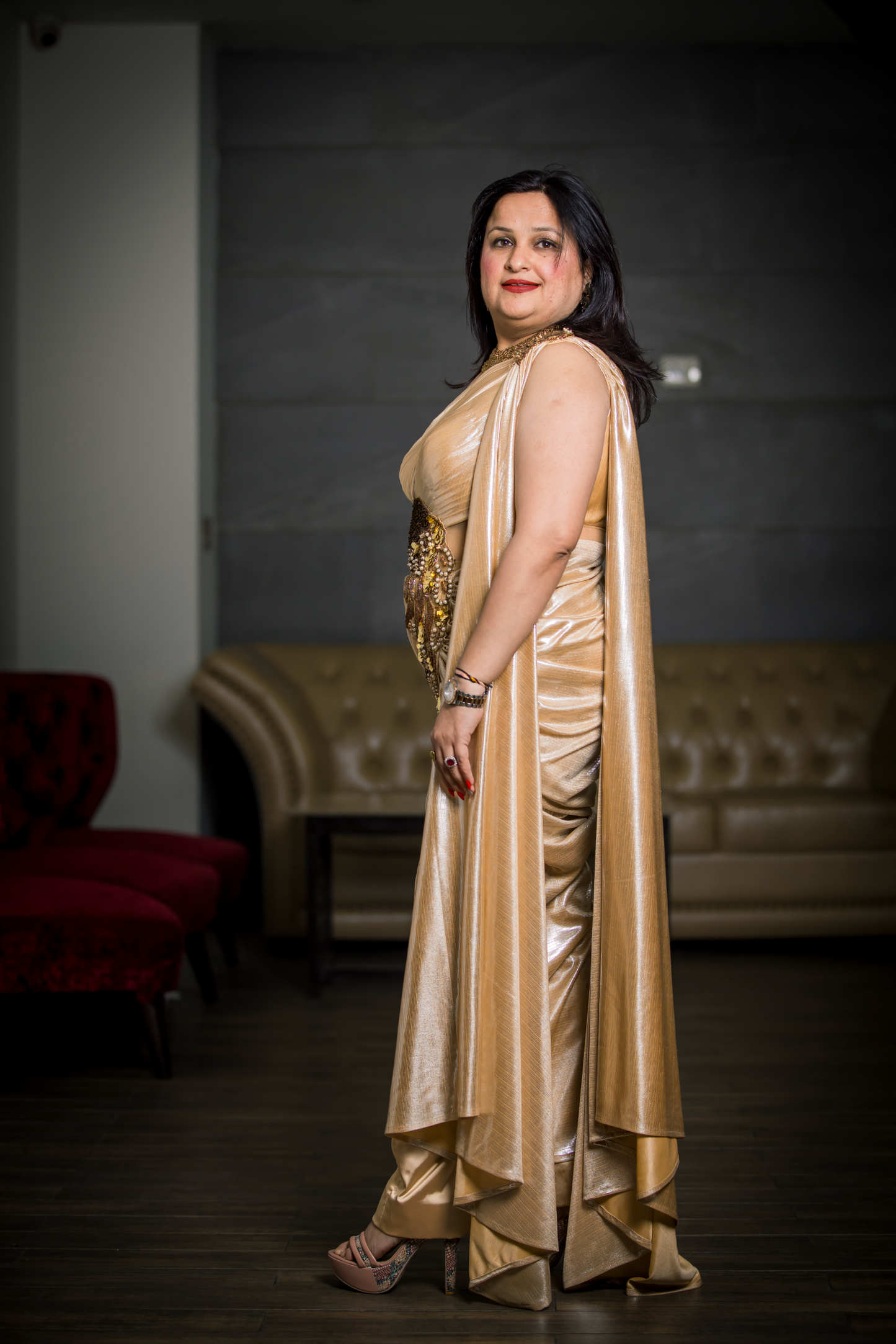 Shahana -  Mor Drape Suit - Regal Elegance with Peacock Embroidery