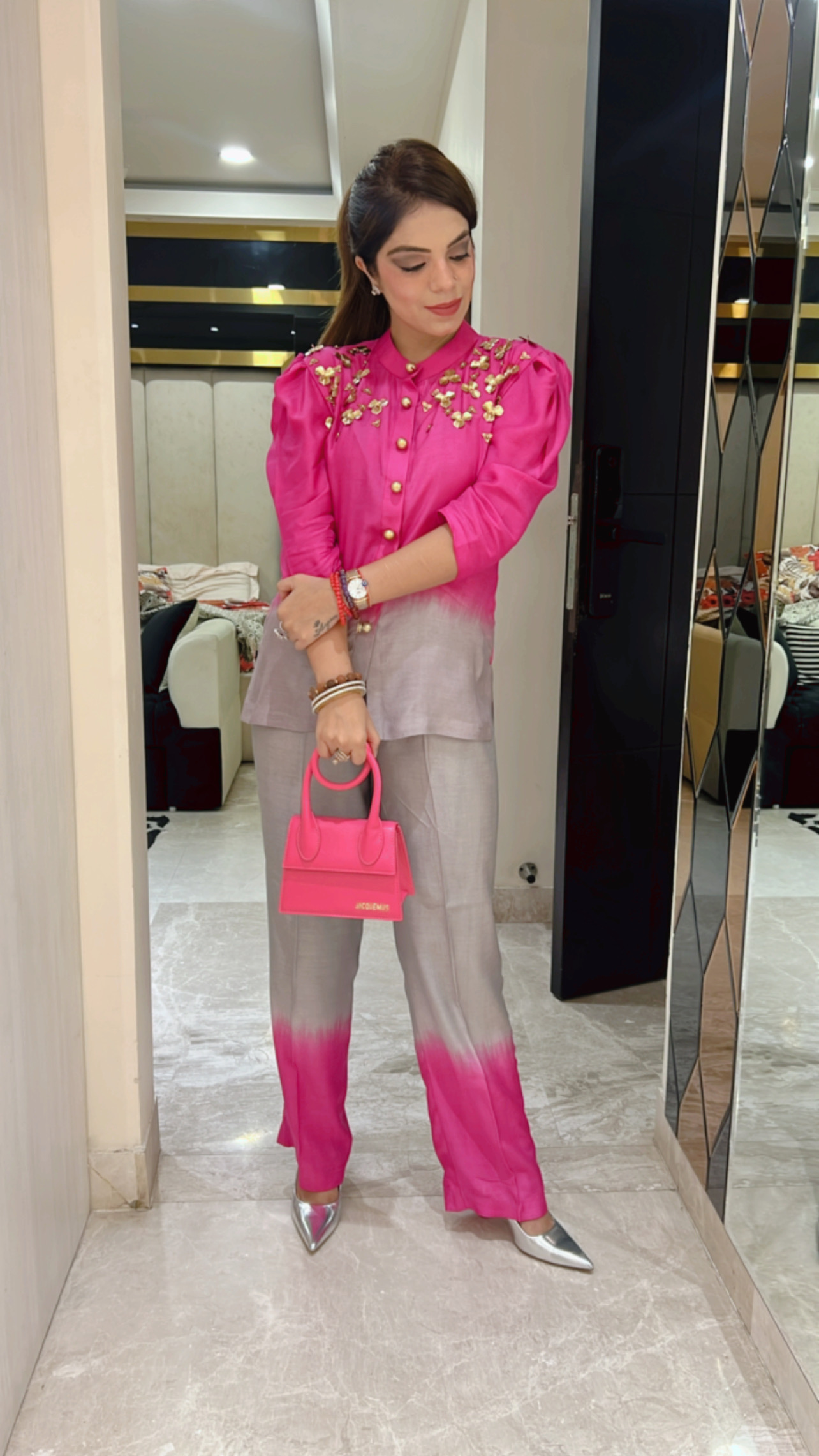 Elegant Evening Gown with Sheer Cape & Multicolor Sequins – Luxury Women’s Dress