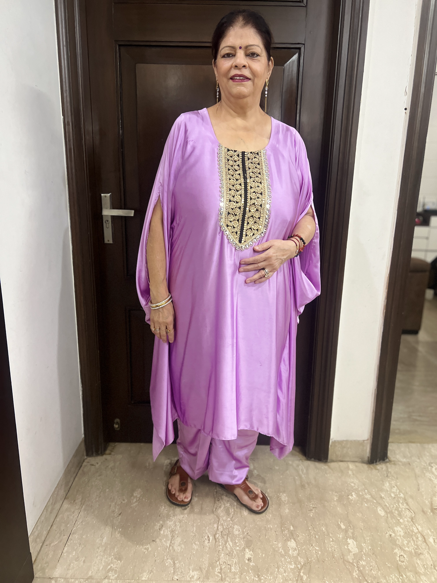 Elegant Kaftan Set with Pants – Comfortable & Stylish Ethnic Wear for Women