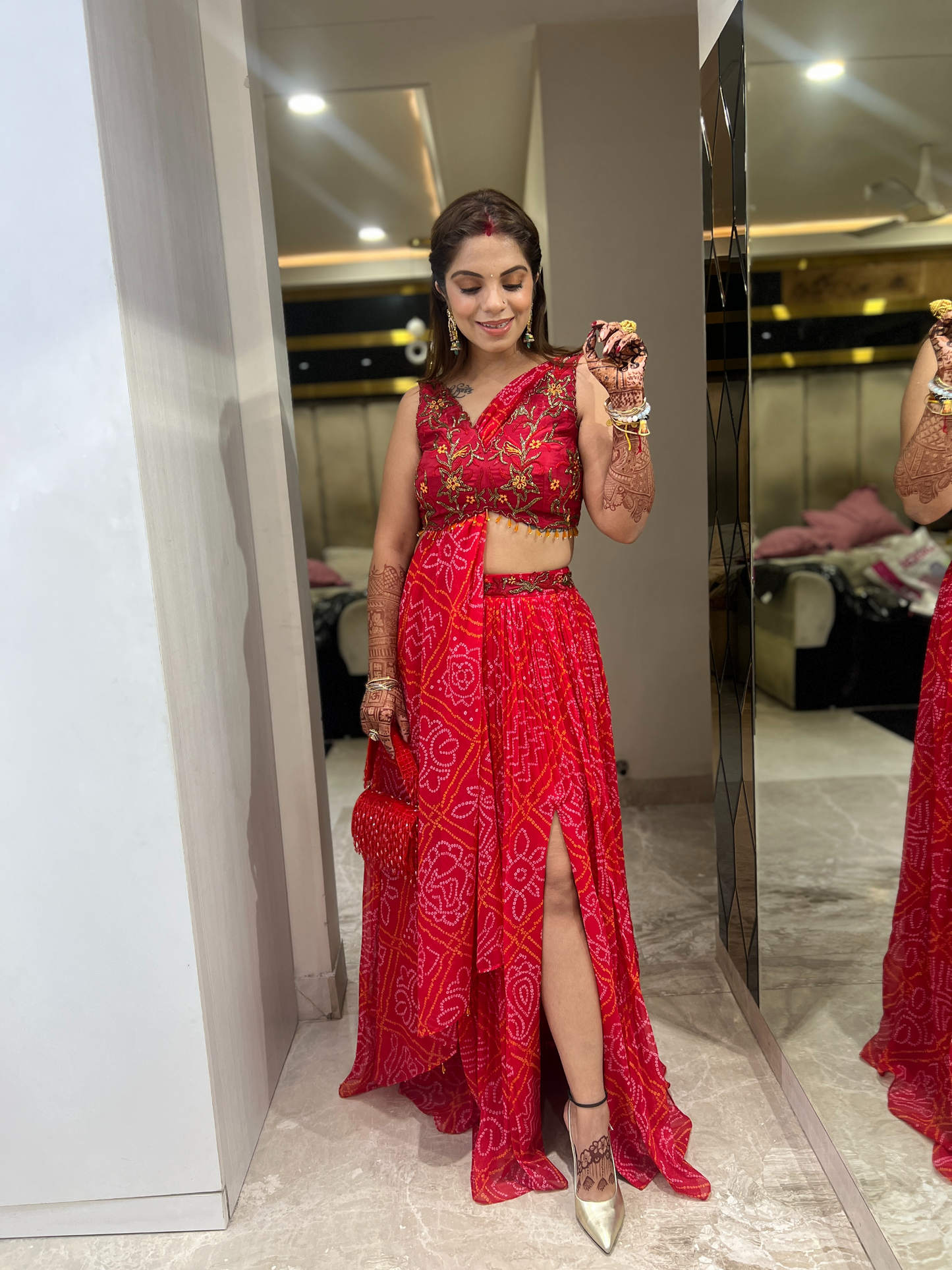Red Traditional Dress with Intricate Embroidery – Classic Ethnic Wear for Women