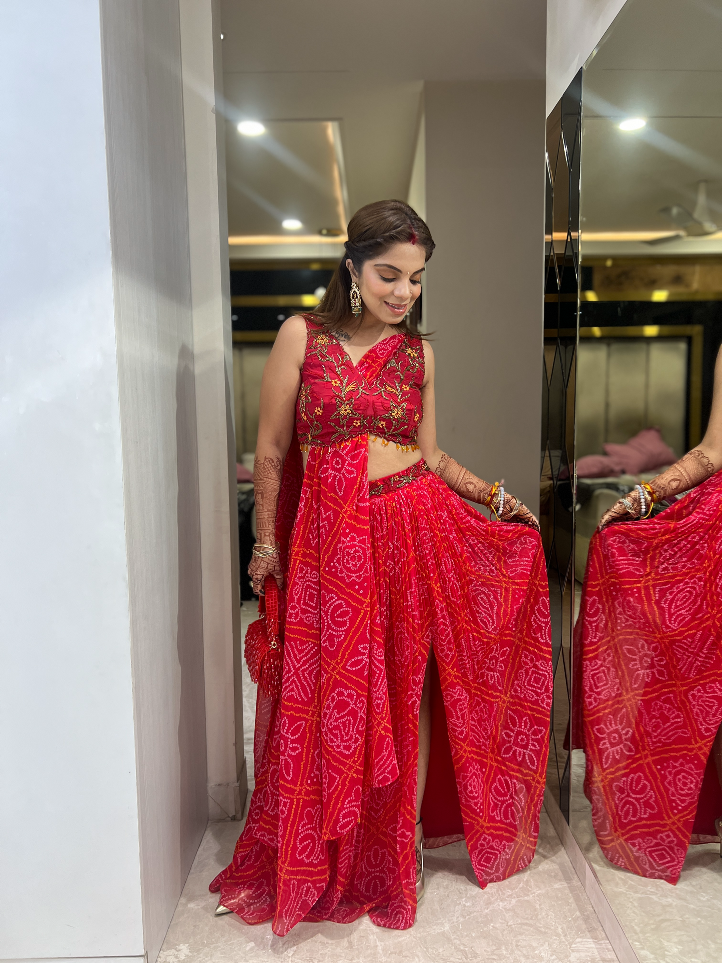 Red Traditional Dress with Intricate Embroidery – Classic Ethnic Wear for Women