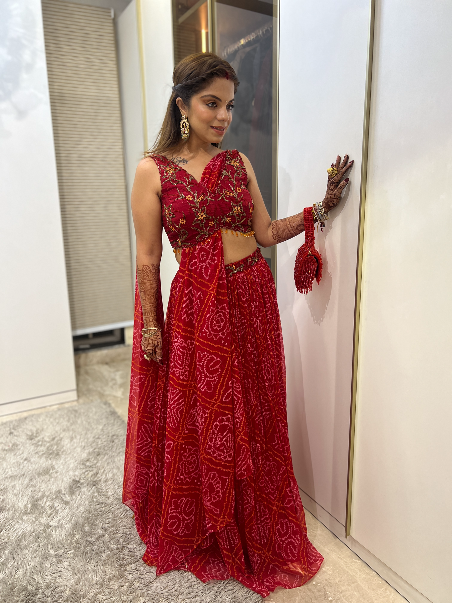 Red Traditional Dress with Intricate Embroidery – Classic Ethnic Wear for Women