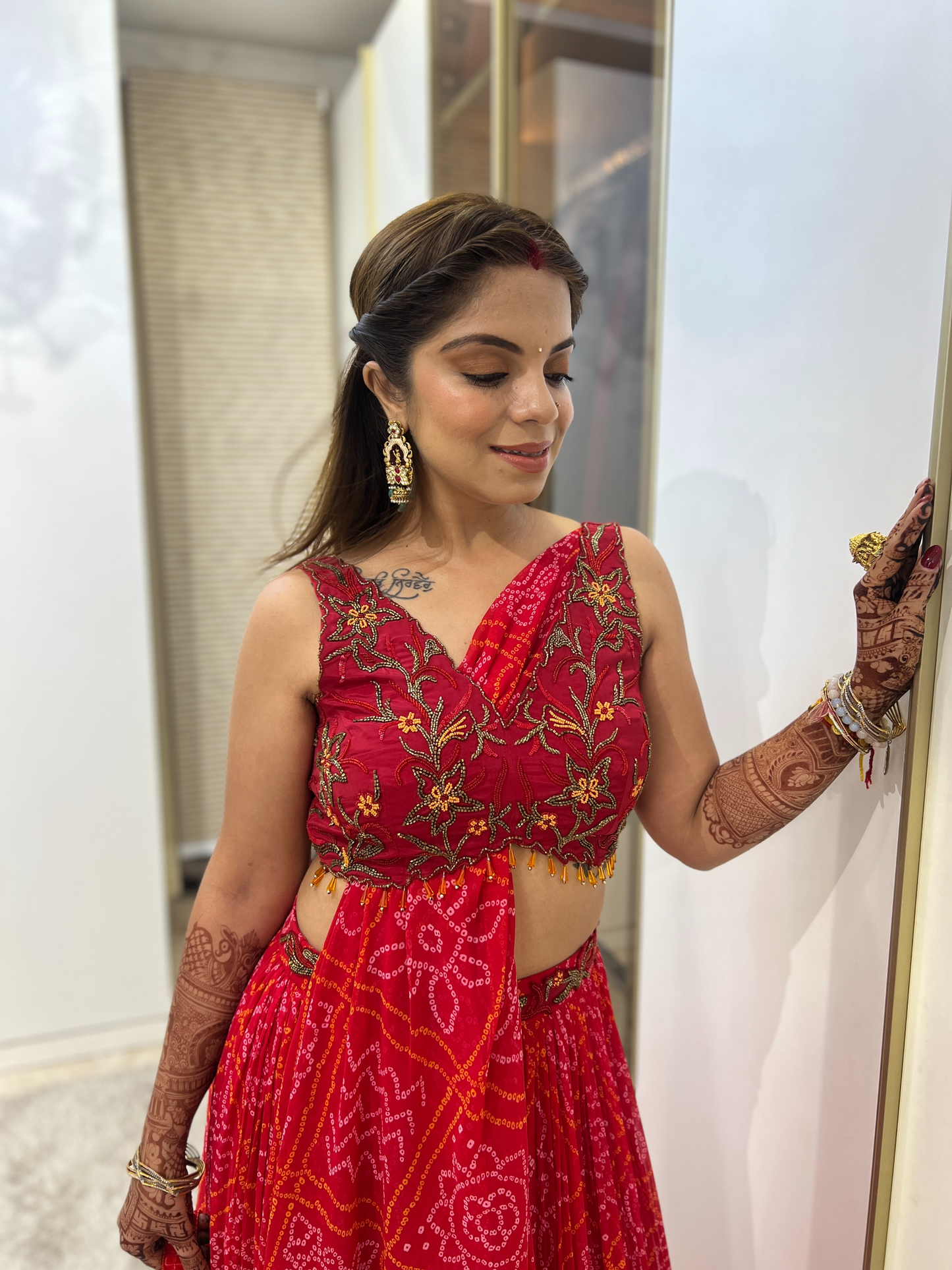 Red Traditional Dress with Intricate Embroidery – Classic Ethnic Wear for Women