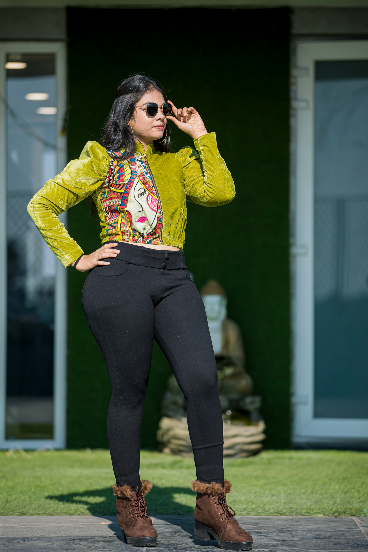 Boho Hand-Painted Zip Jacket – Unique Artistic Style for Women