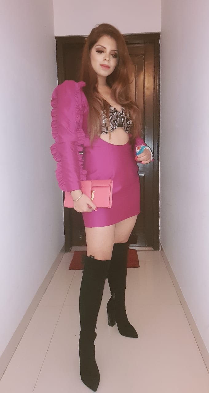 Hot Pink Tiger Sequin Silk Dress – Glamorous Statement Dress for Women