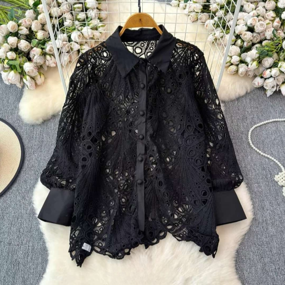 Stylish Crochet Net shirt  – Must-Have Top for Women’s Wardrobe