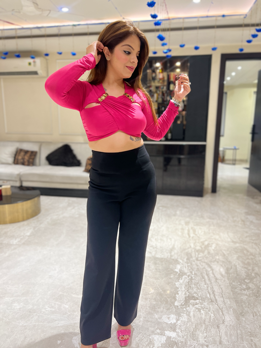 Hot Pink Cropped Top for Women – Bold, Comfortable, and Perfect for Day-to-Night