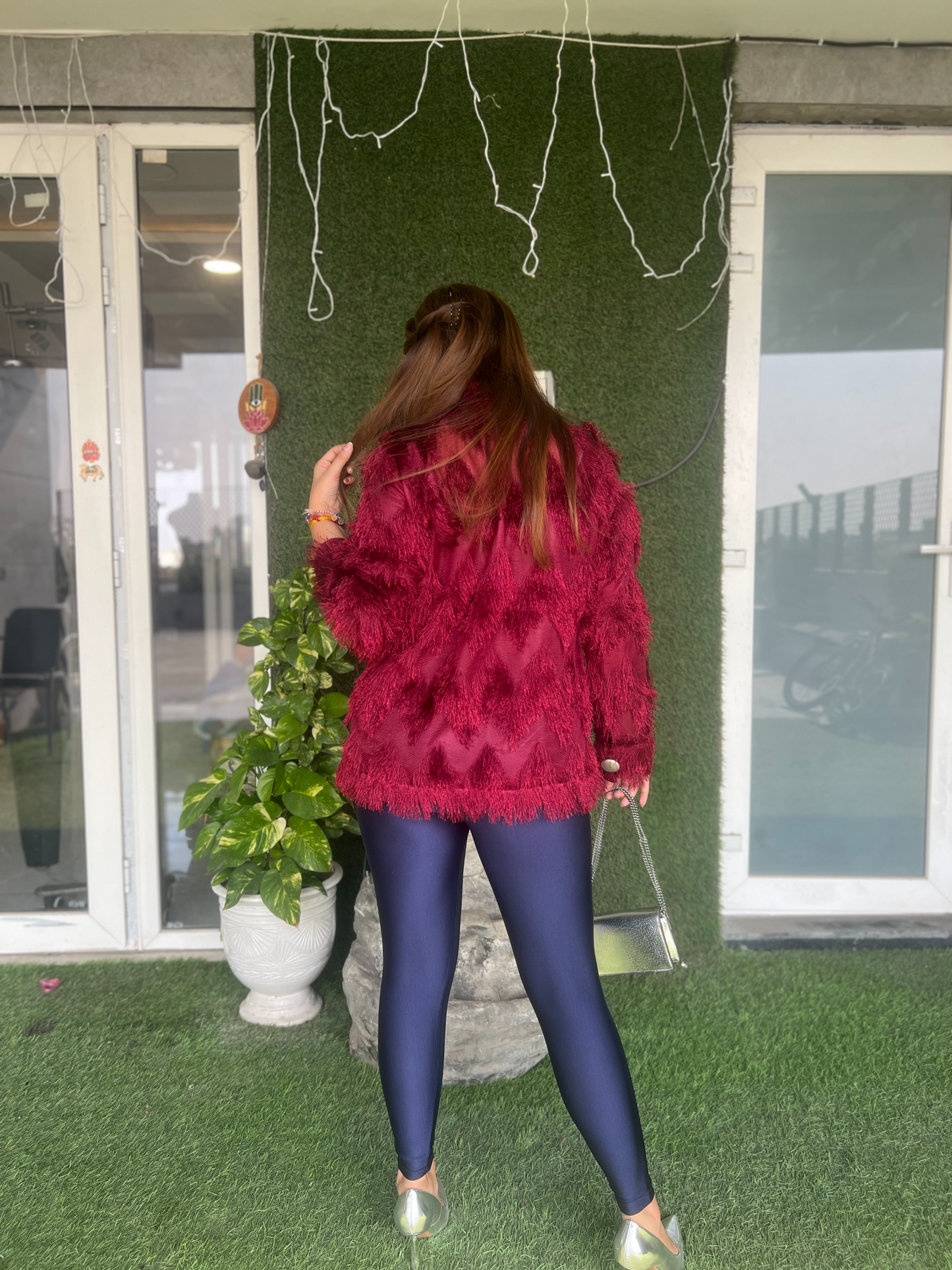 Cozy Woolen Fur Fringe Shirt for Women – Stylish & Warm Winter Fashion