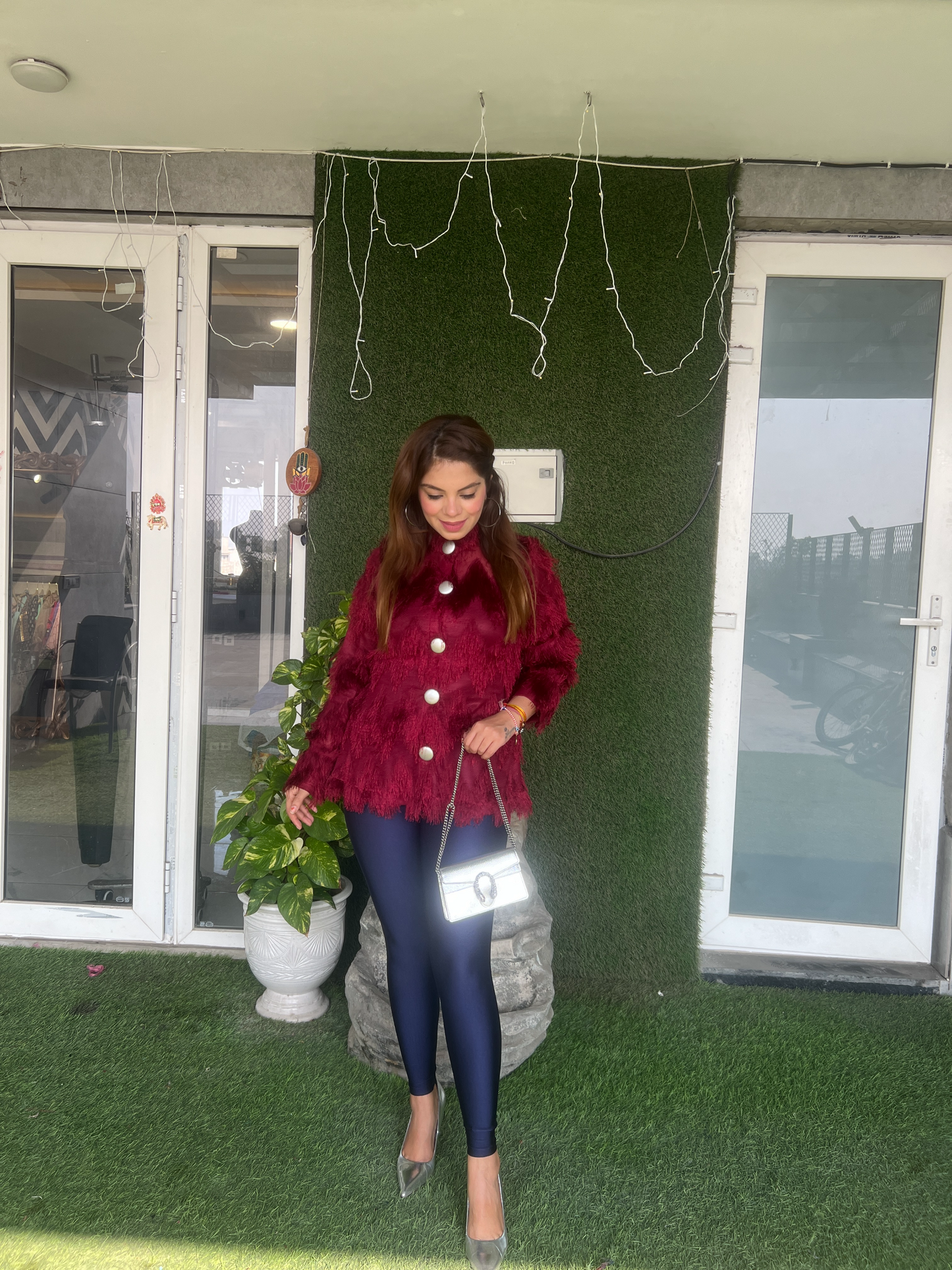 Cozy Woolen Fur Fringe Shirt for Women – Stylish & Warm Winter Fashion