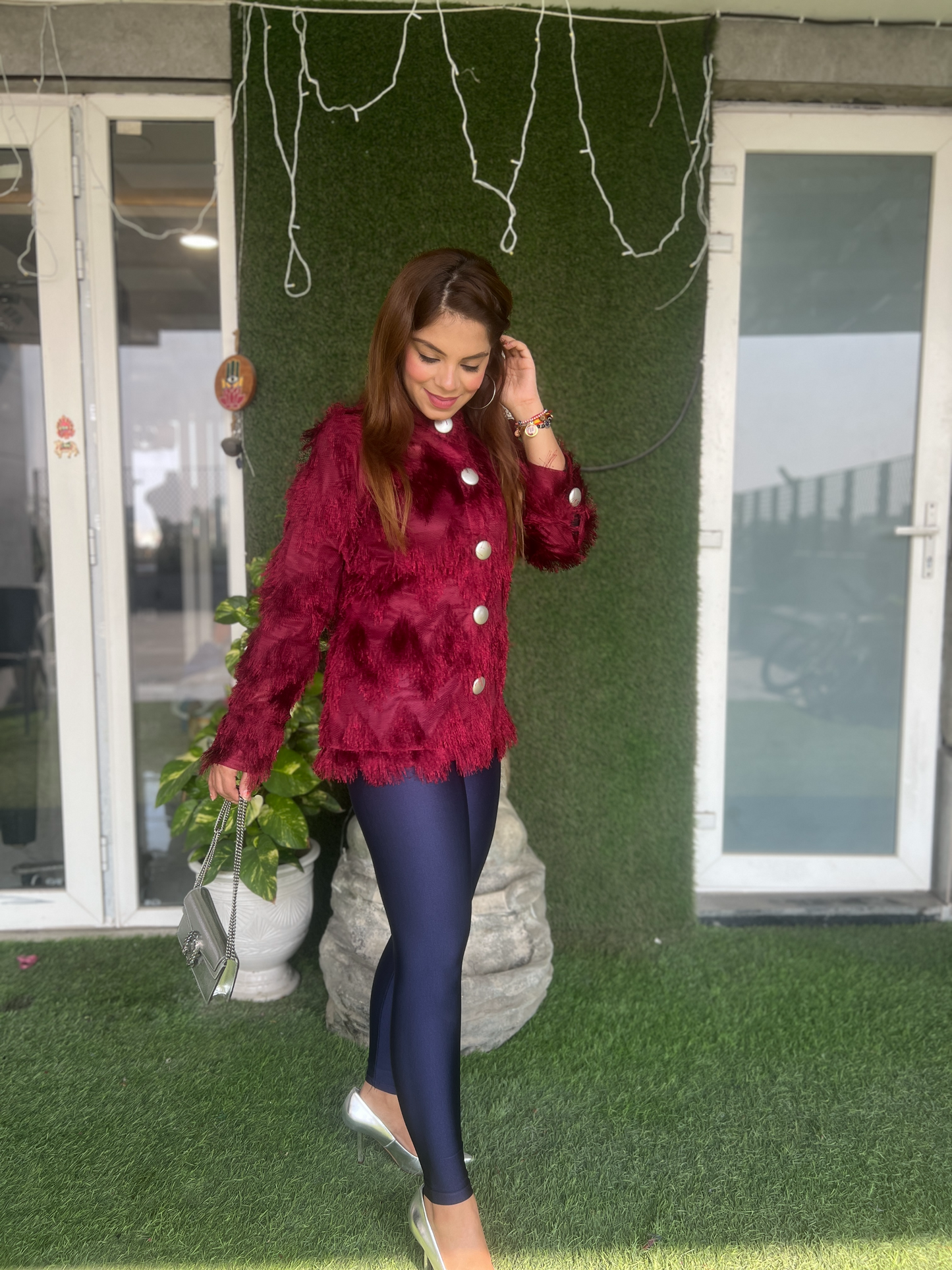 Cozy Woolen Fur Fringe Shirt for Women – Stylish & Warm Winter Fashion