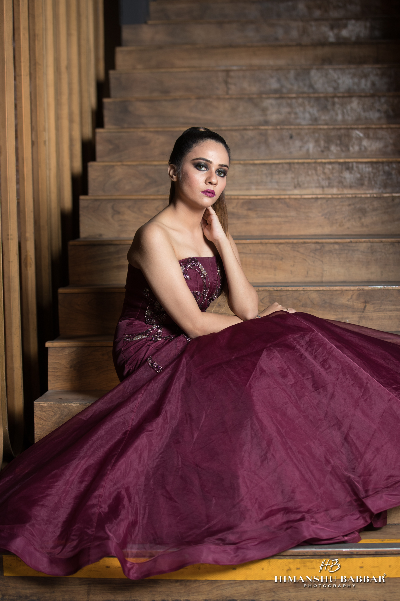 Fish cut cocktail gown with hand embroidery – elegant evening and reception dress for women